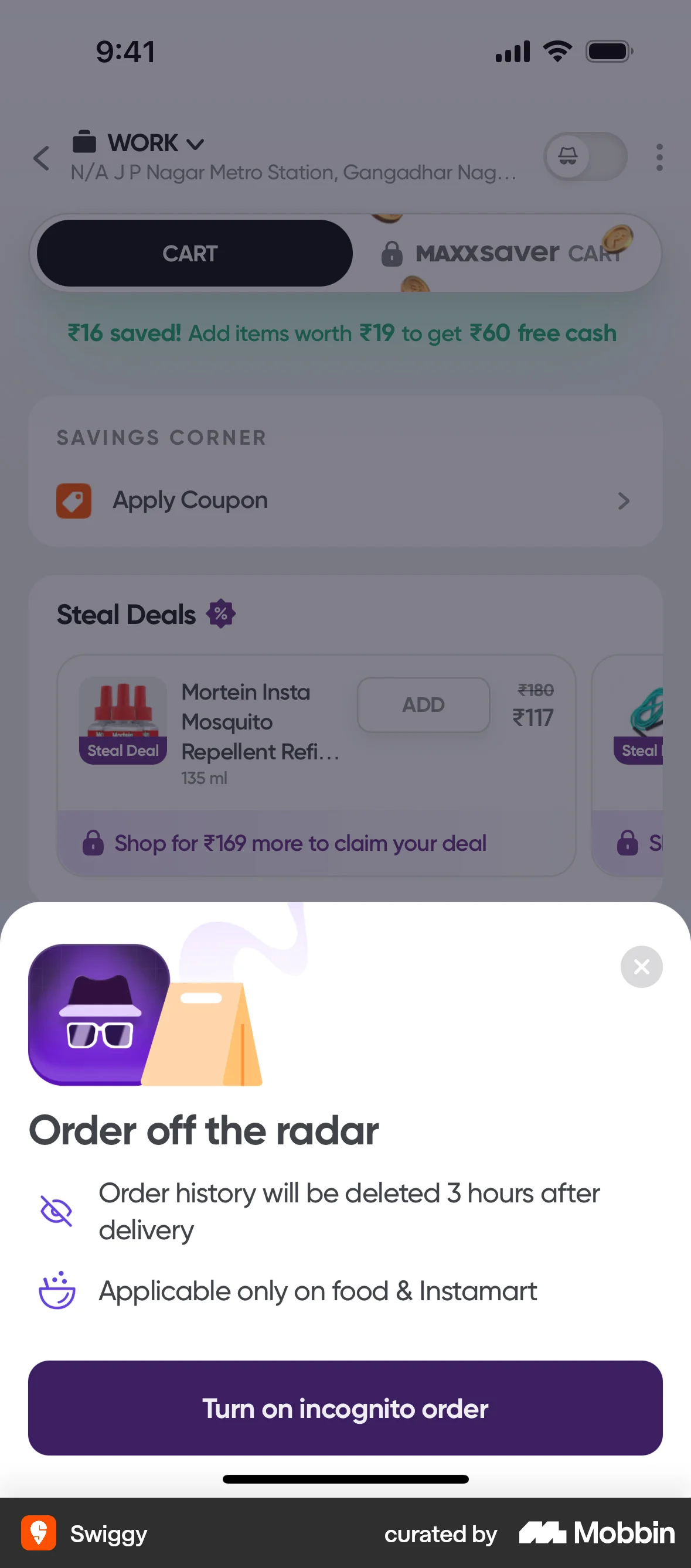 Swiggy iOS Feature Info screen