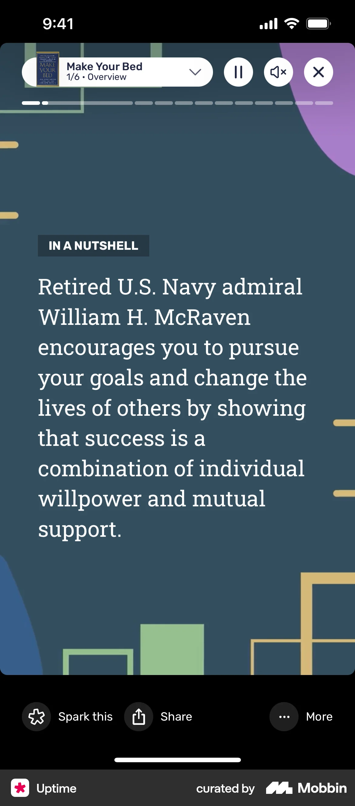 Uptime iOS Stories screen