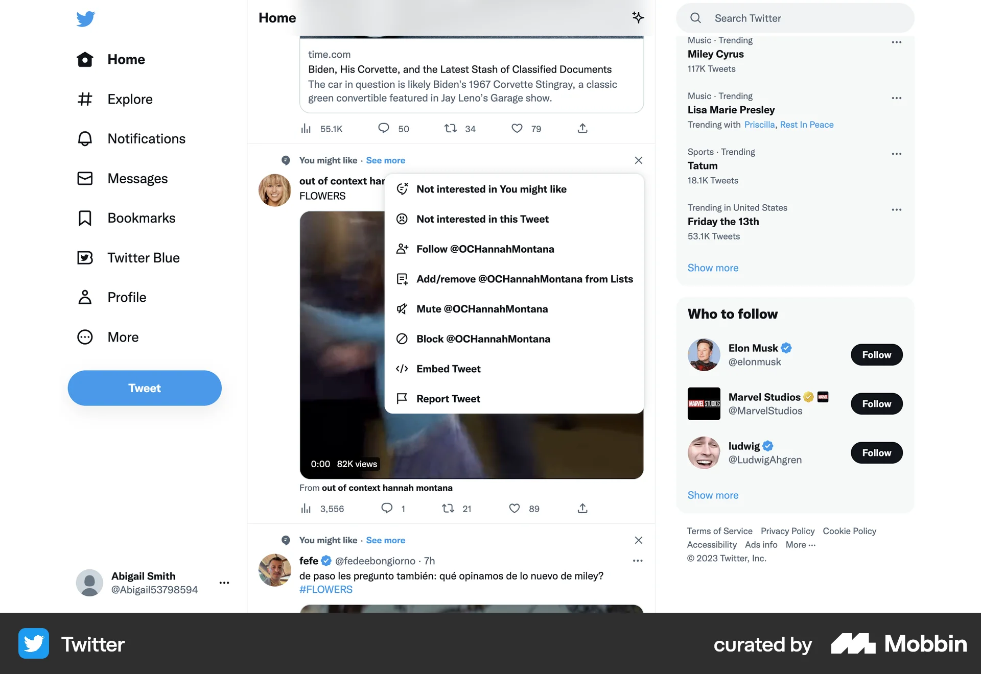 X Web screen containing Dropdown Menu UI element