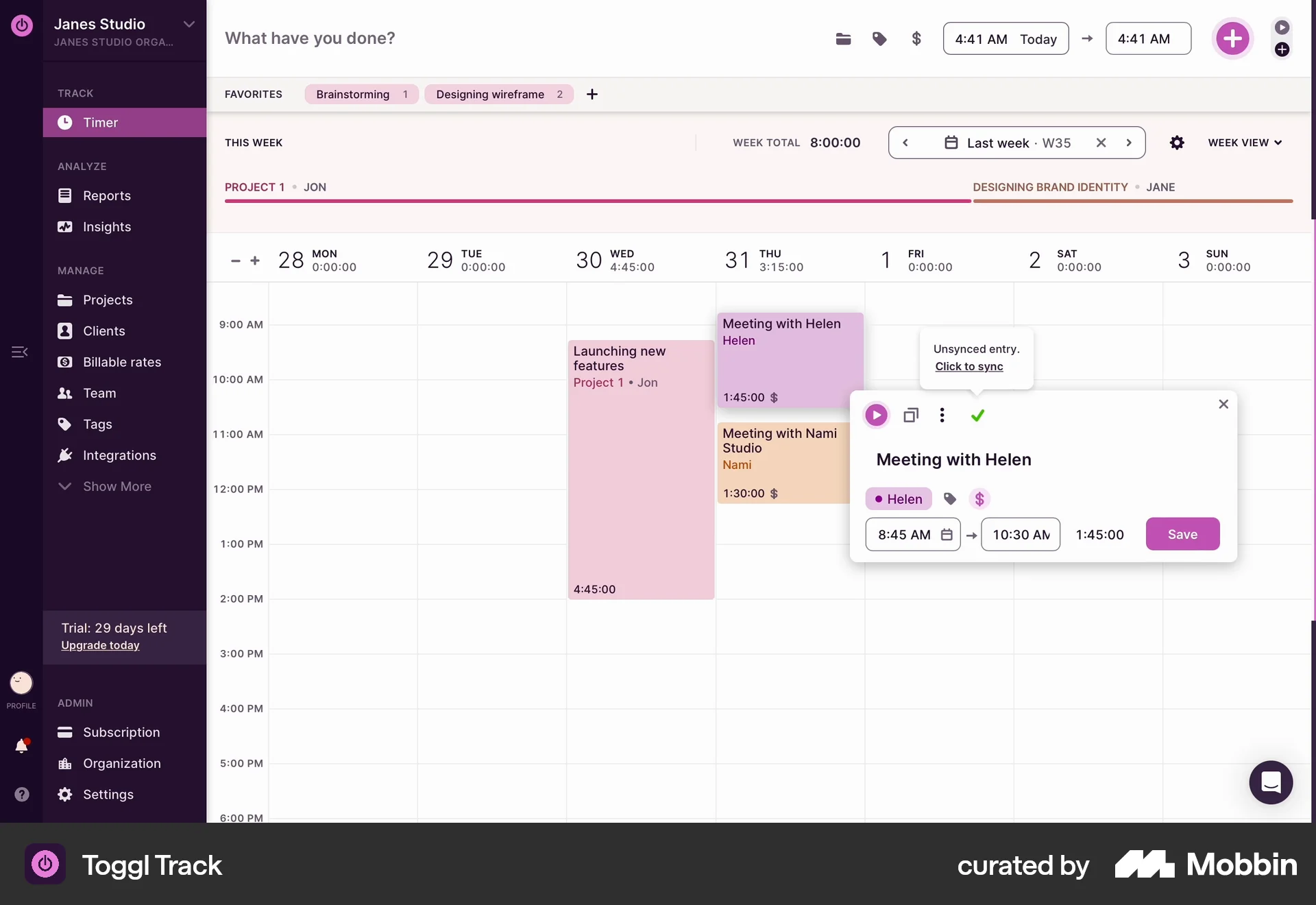 Toggl Track Web Acknowledgement & Success screen