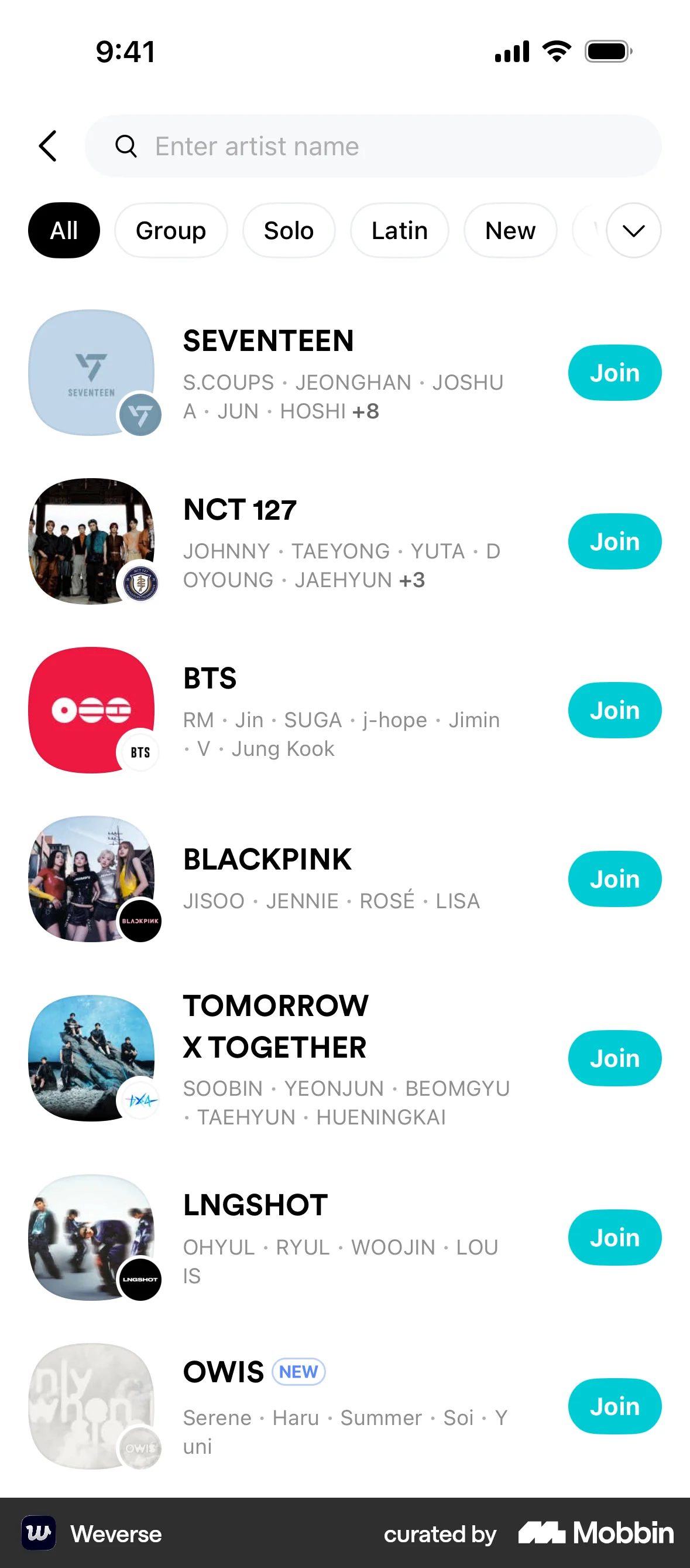 Weverse iOS screen containing Button UI element