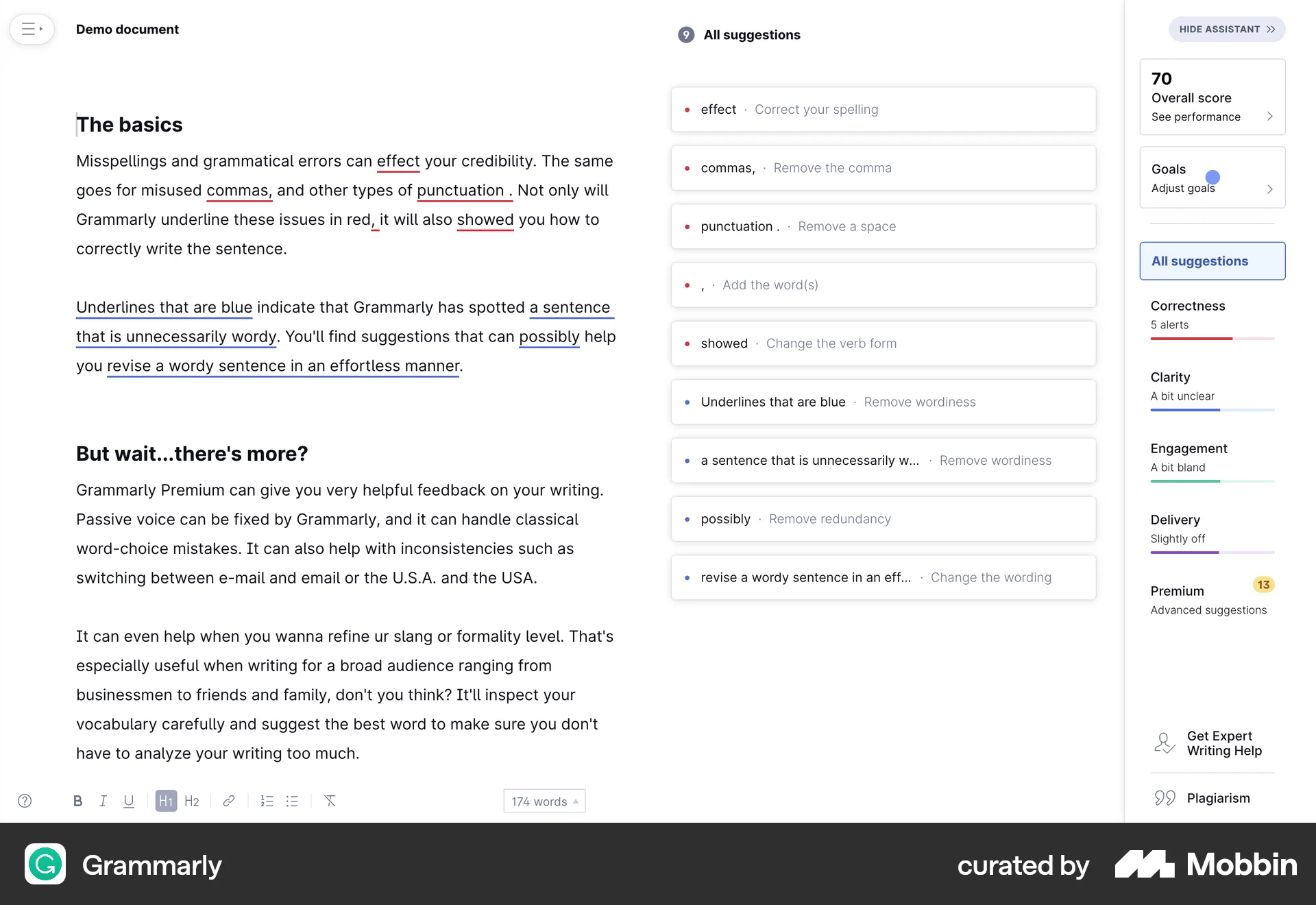 Grammarly Web Guided Tour & Tutorial screen