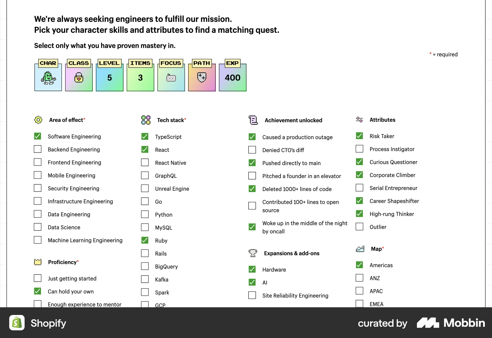 Shopify Web screen containing Checkbox UI element