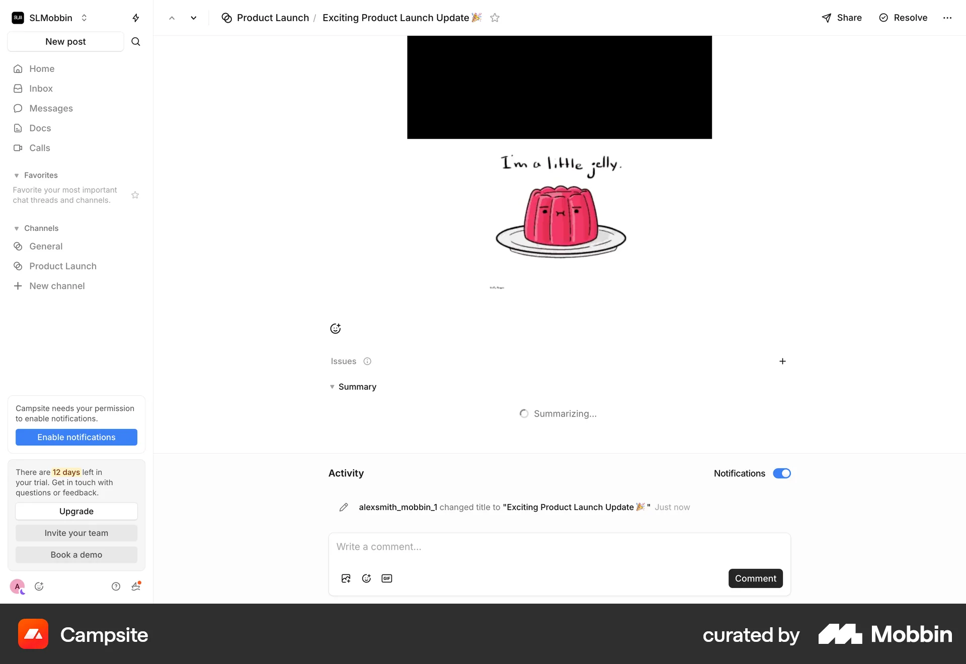 Campsite Web screen containing Loading Indicator UI element