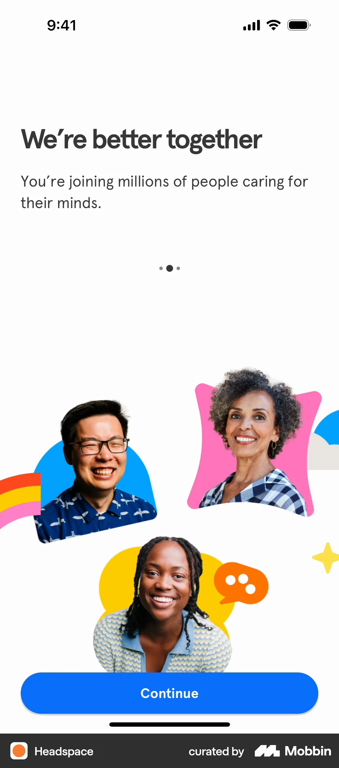 Headspace Onboarding screen
