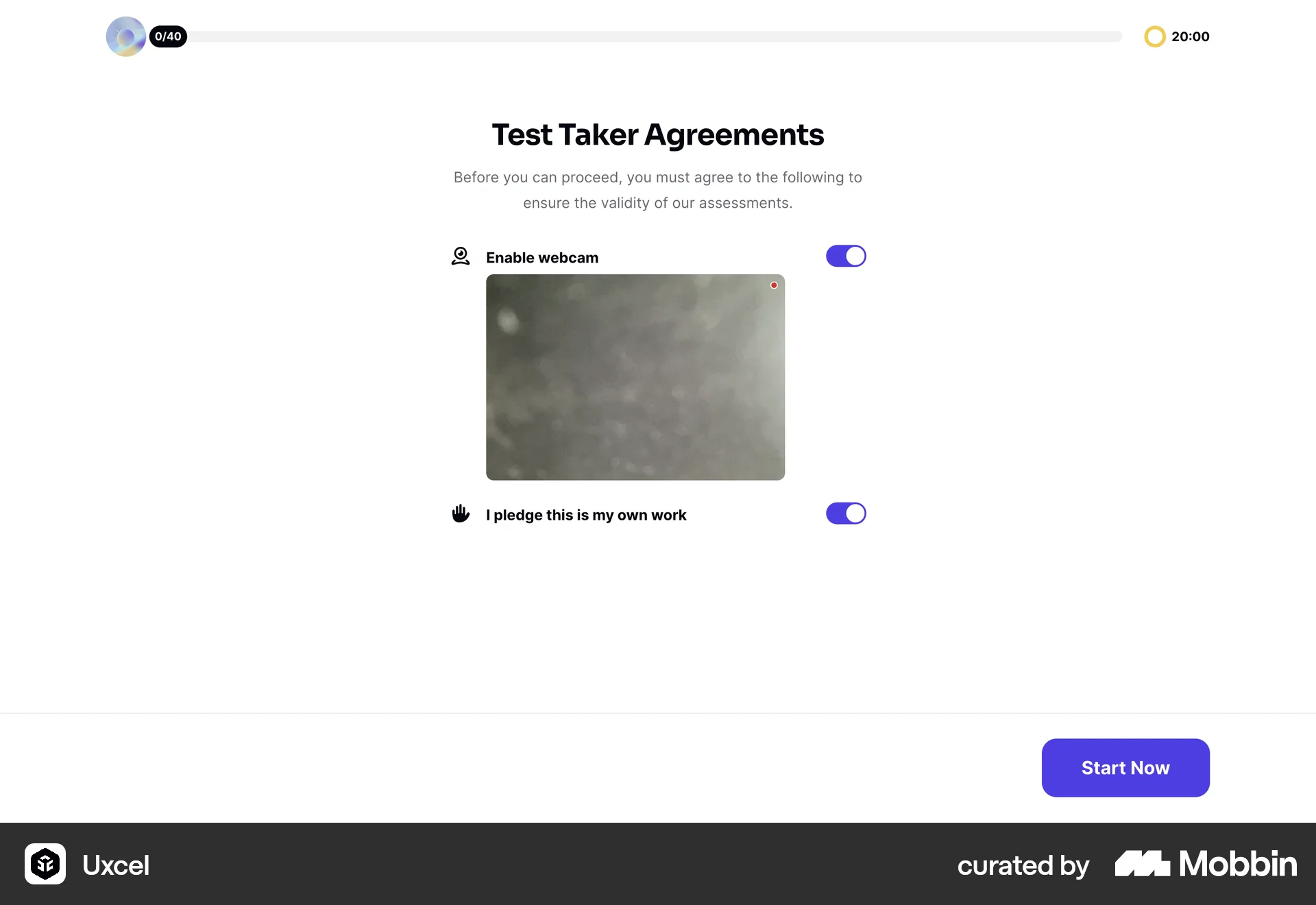Uxcel Web Permission screen
