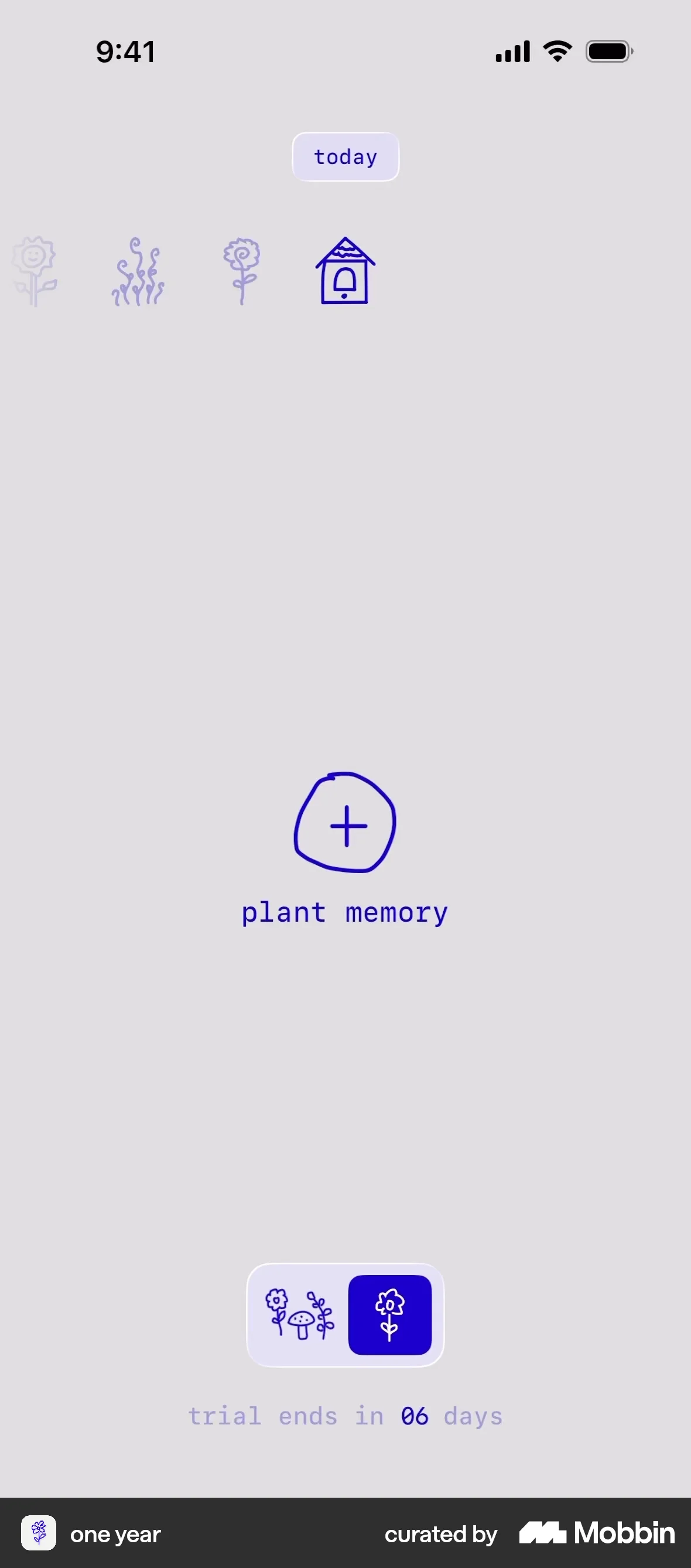one year iOS Empty State screen
