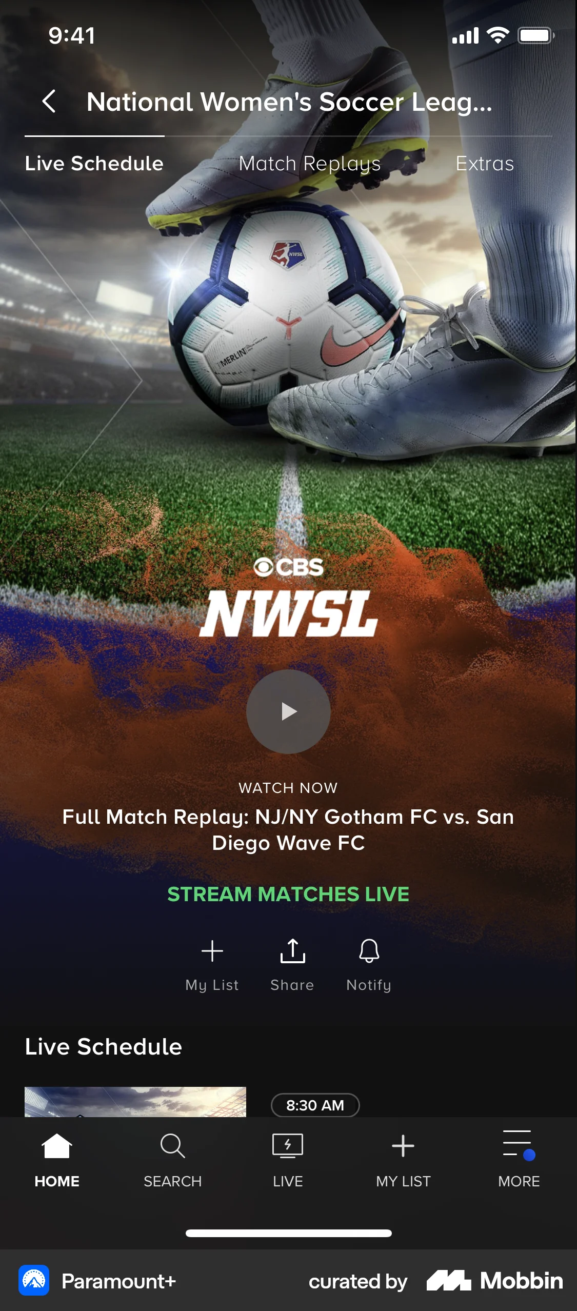 Paramount+ iOS TV Show & Movie Detail screen