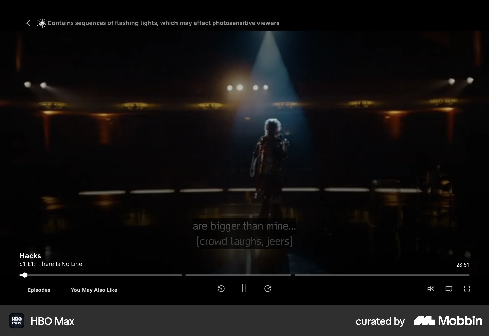 HBO Max Web Video Player screen