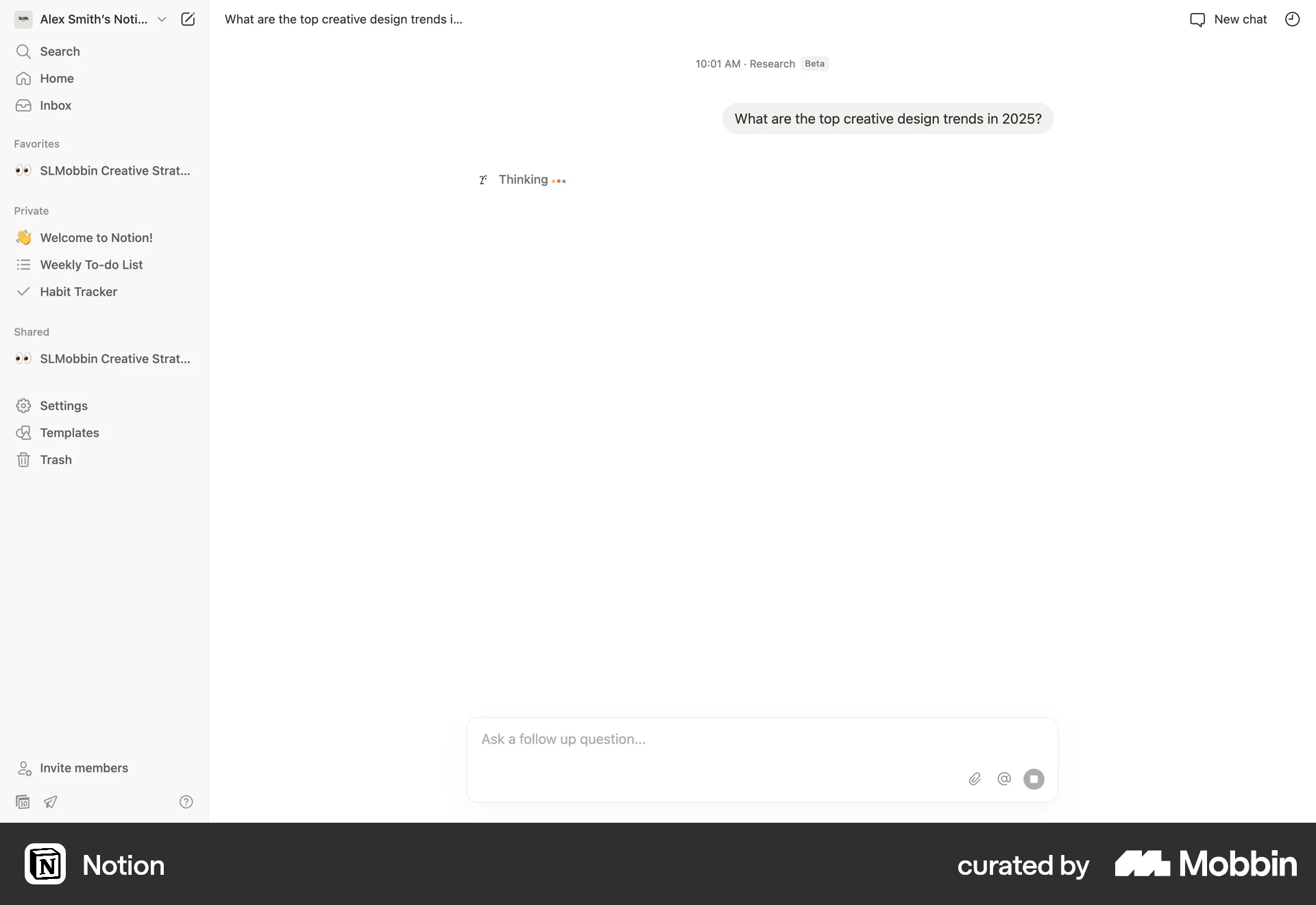 Notion Web screen containing Loading Indicator UI element