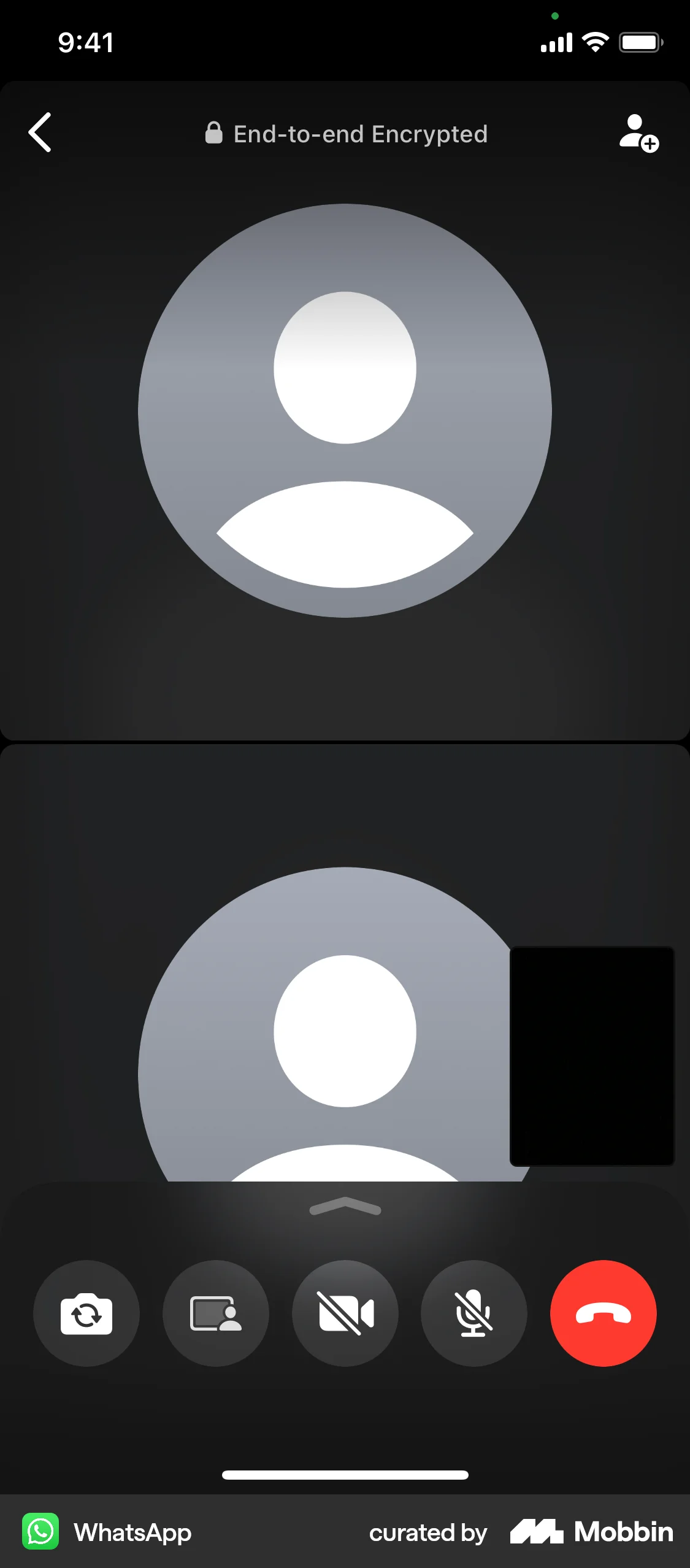 WhatsApp iOS Call screen