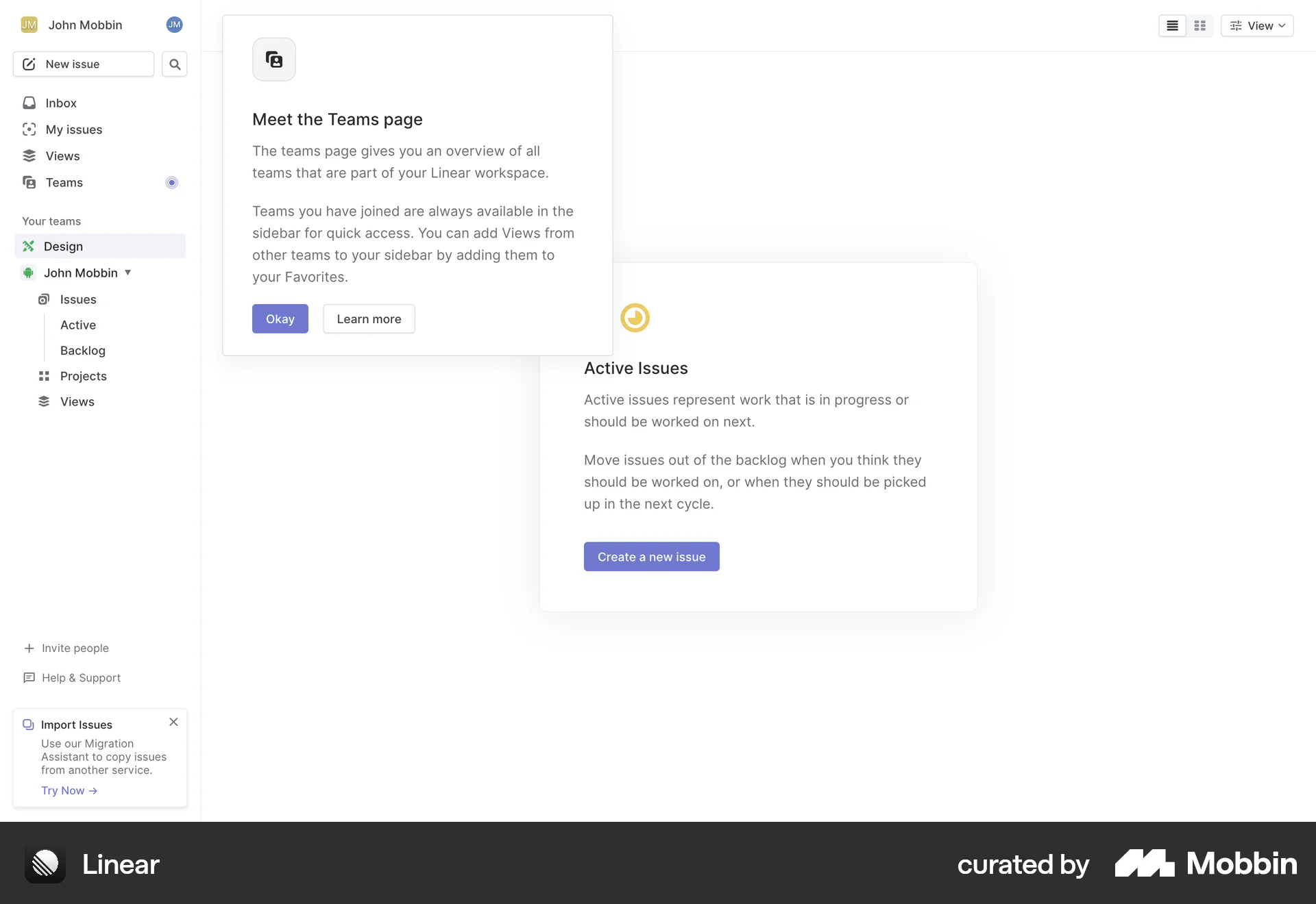 Linear Web Feature Info screen