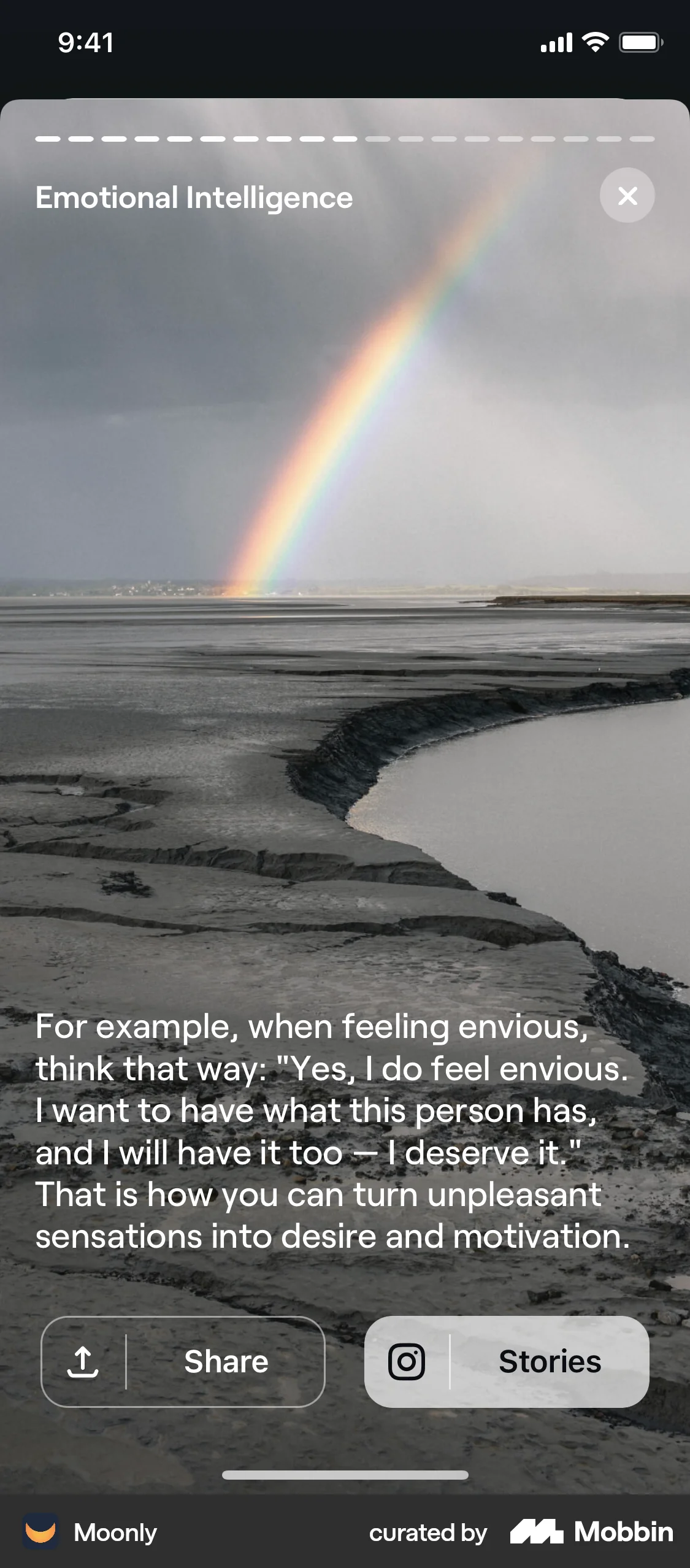 Moonly iOS screen containing Photo UI element