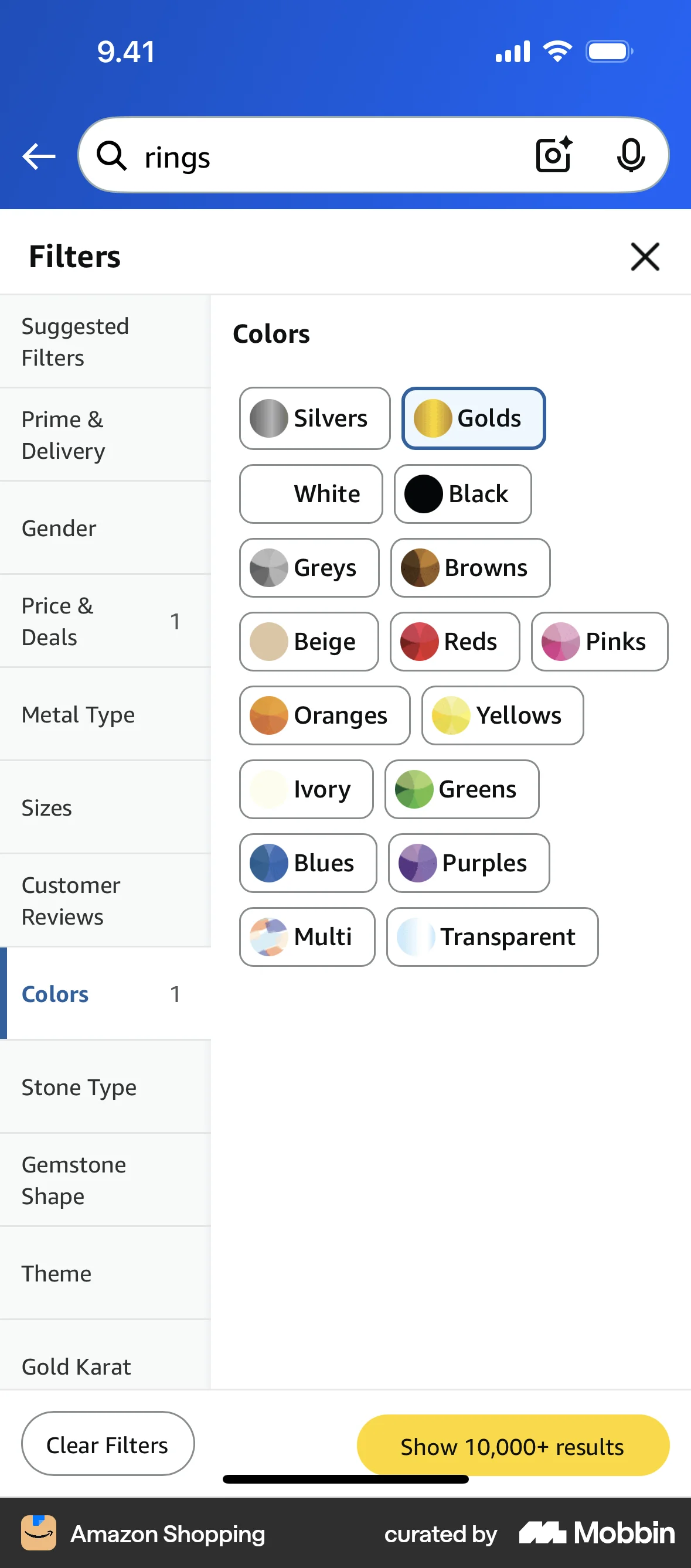 Amazon Shopping iOS screen containing Chip UI element