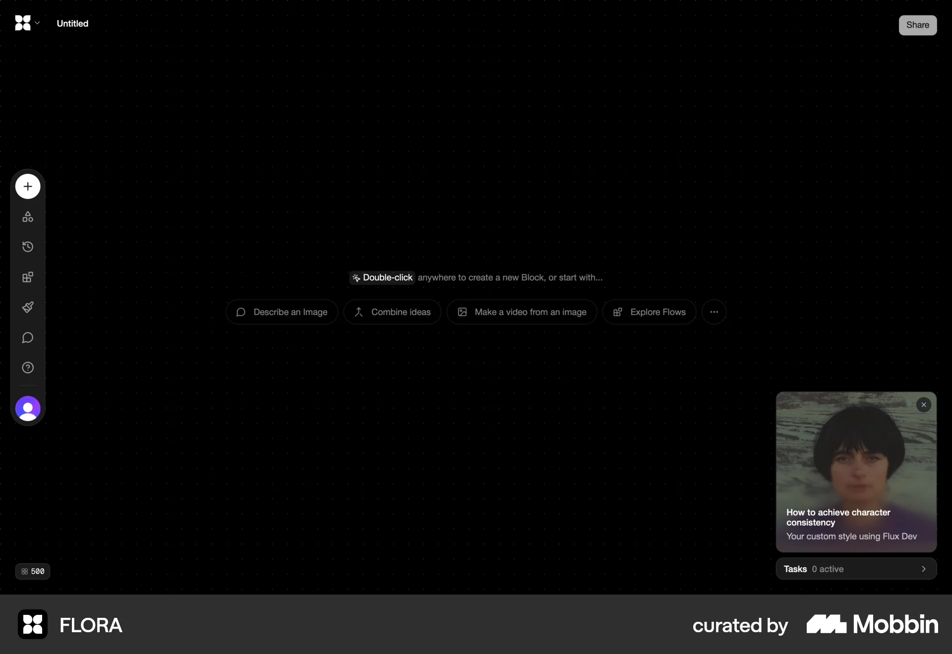 FLORA Web Graphics & Design App screen