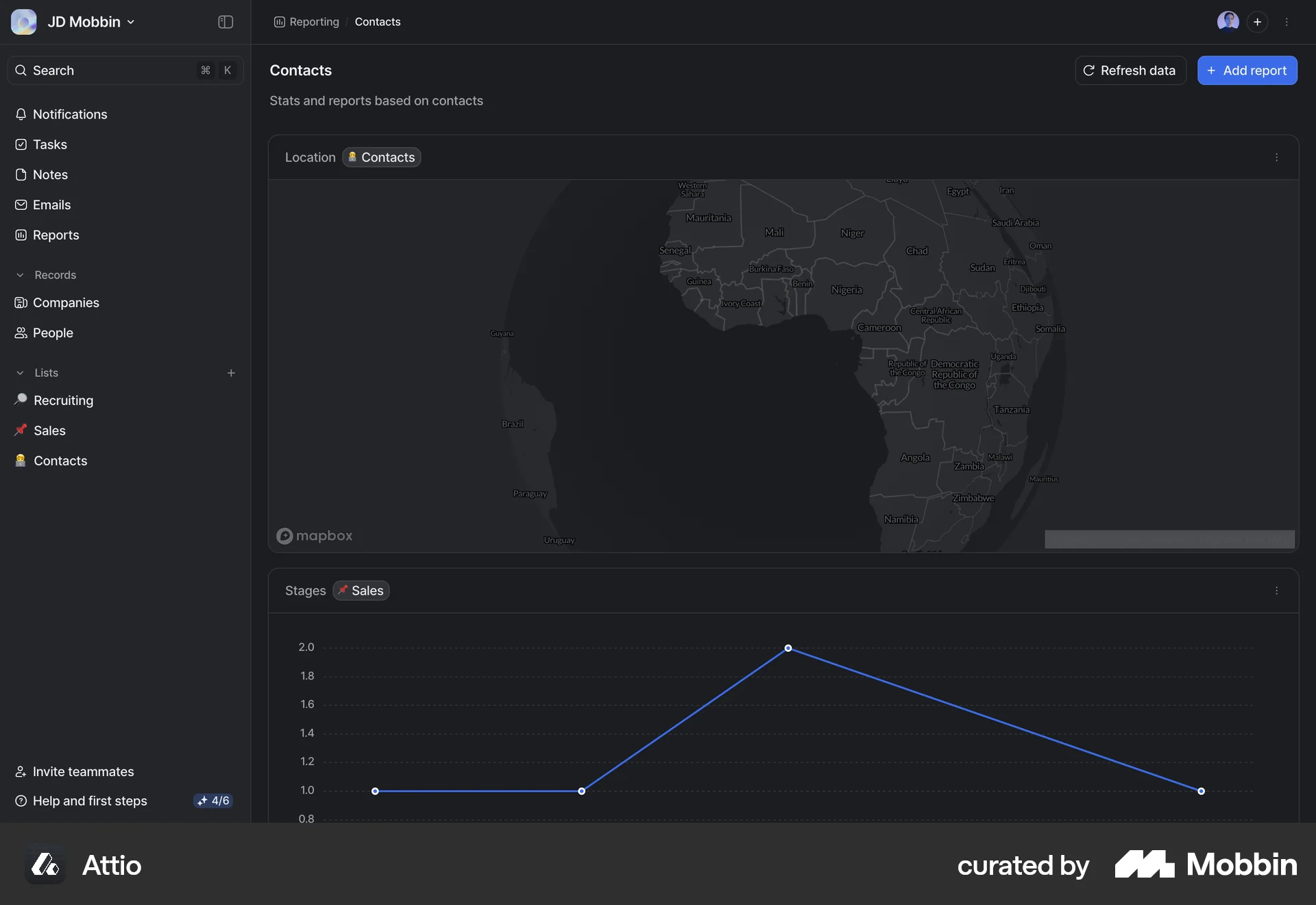Attio Web Dark Mode screen