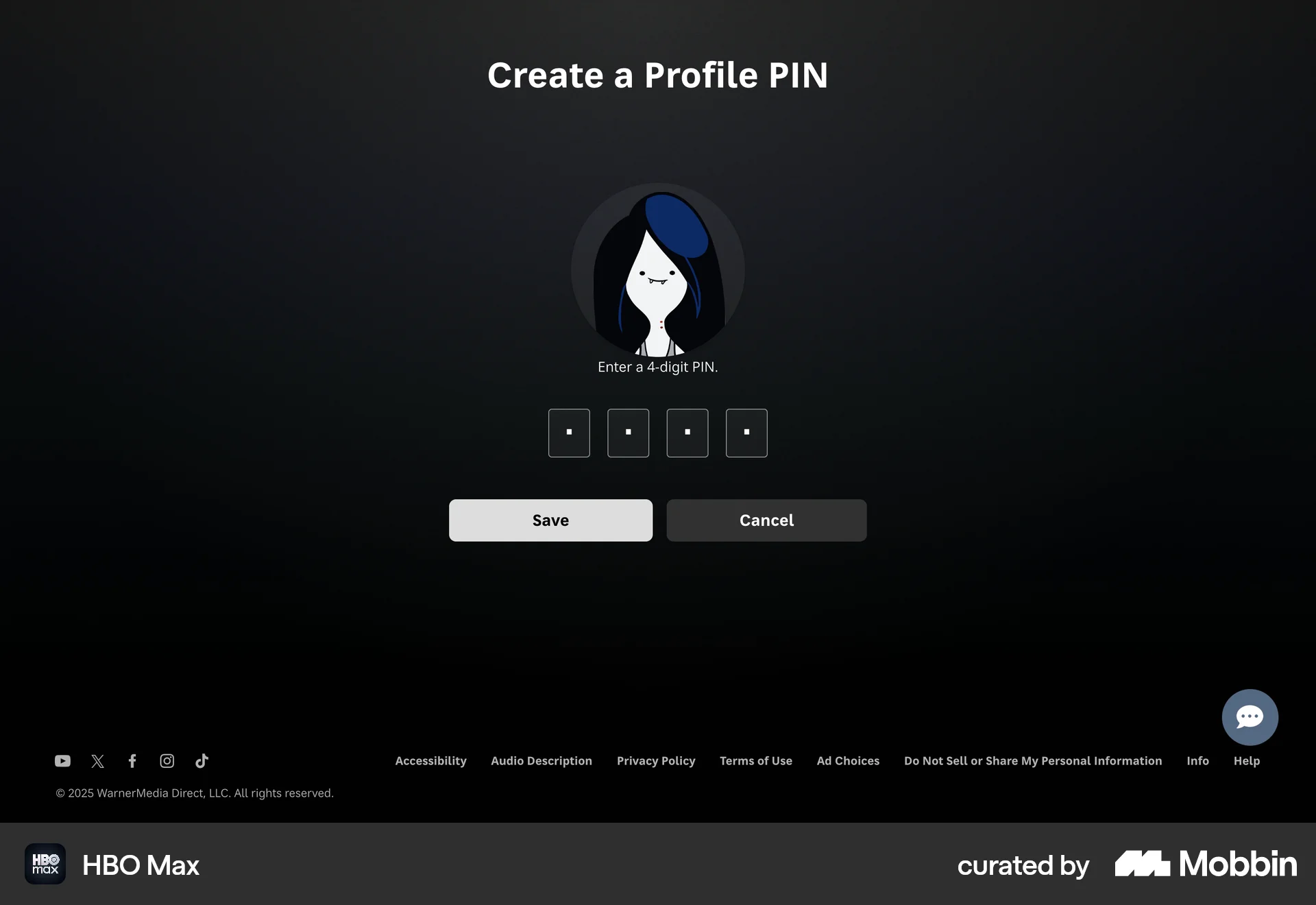 HBO Max Web screen containing Text Field UI element