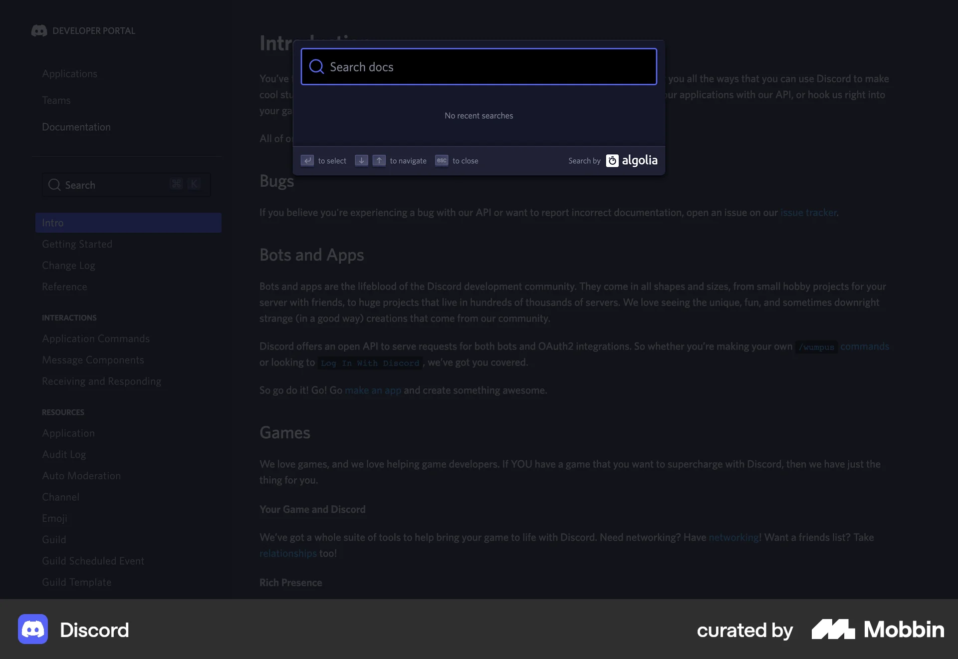Discord Web Command Palette screen