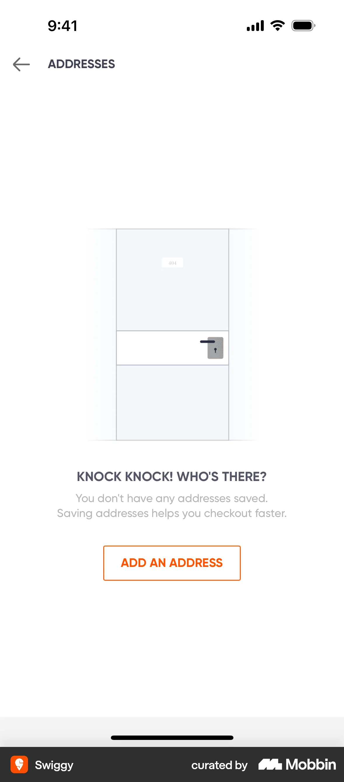Swiggy iOS Empty State screen