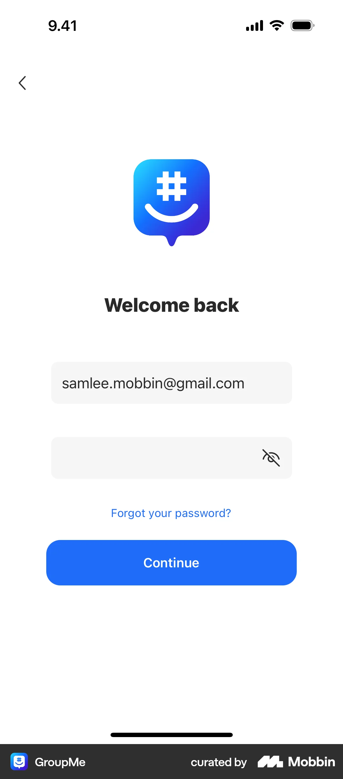 Ios Login Forms GroupMe iOS Login form | Mobbin