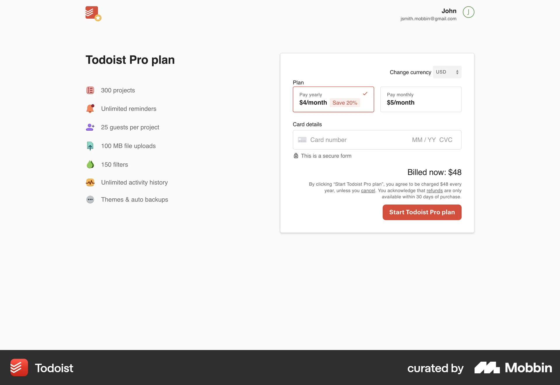 Todoist Web screen containing Status Dot UI element