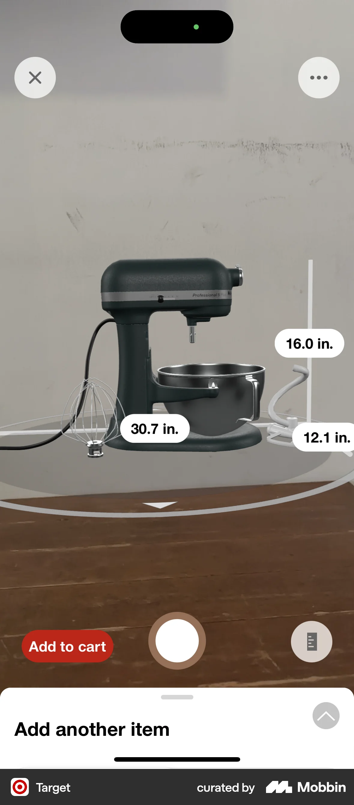 Target iOS Augmented Reality screen