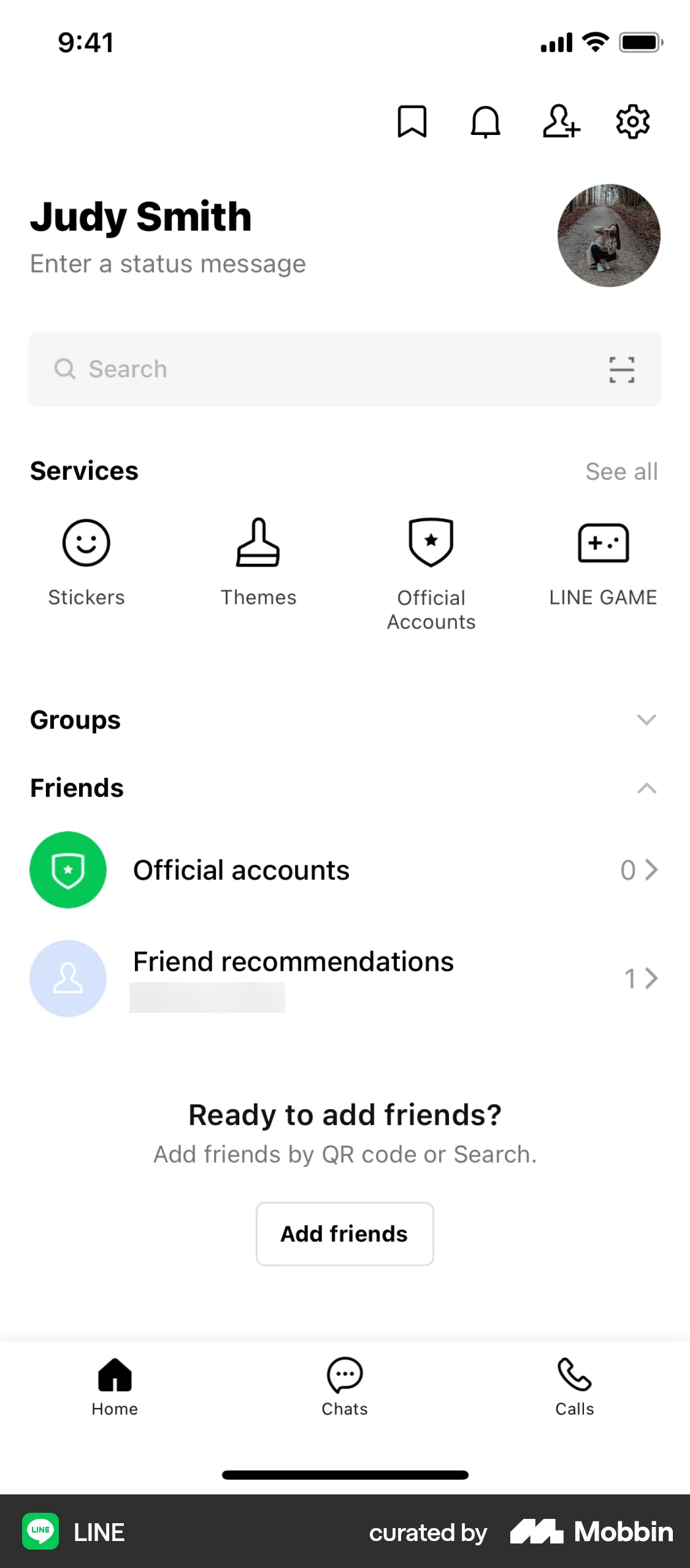 LINE iOS screen containing Accordion UI element