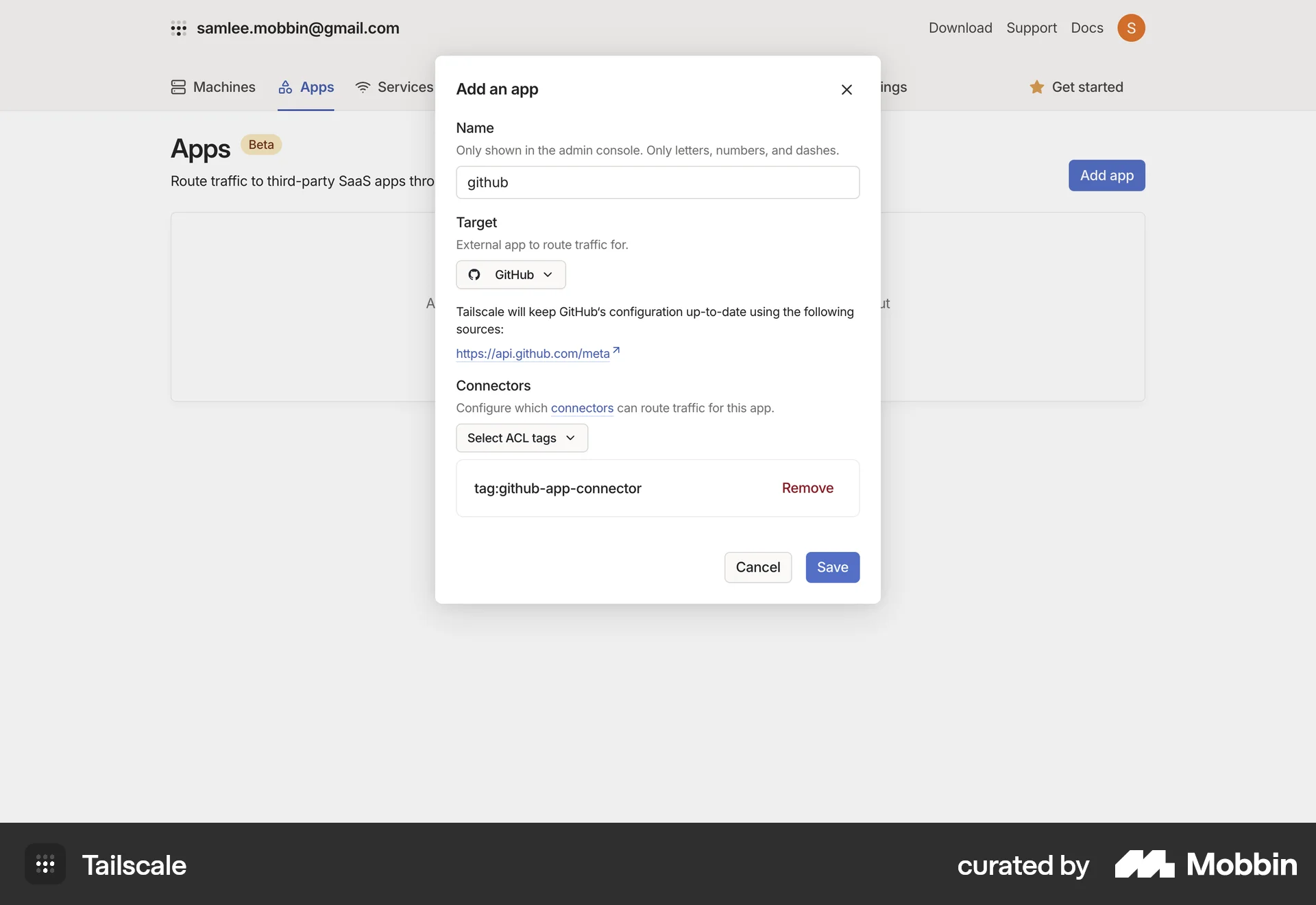 Tailscale Web Utilities App screen
