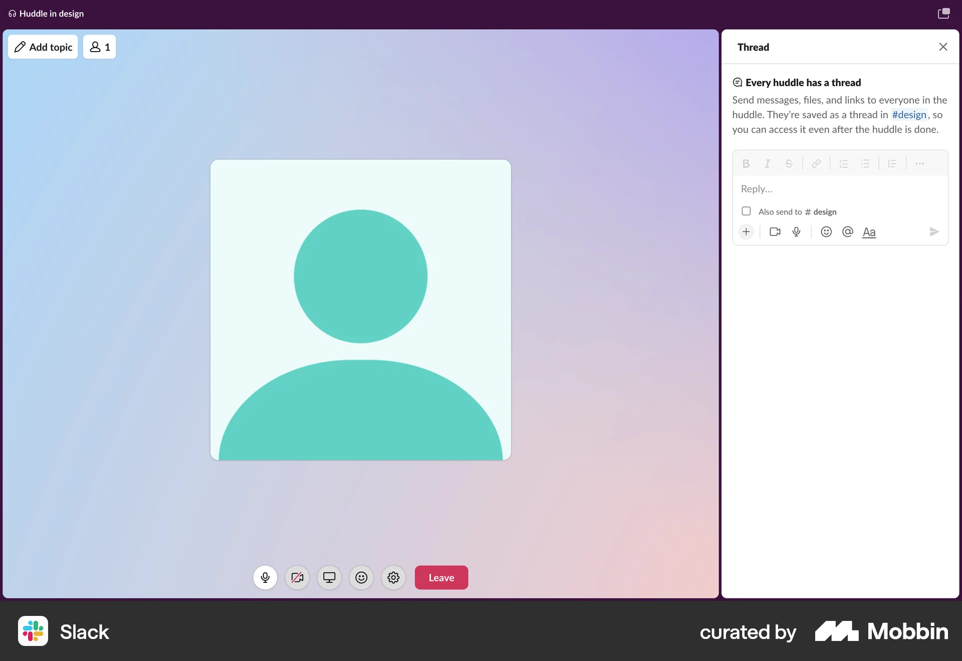 Slack Web Call screen