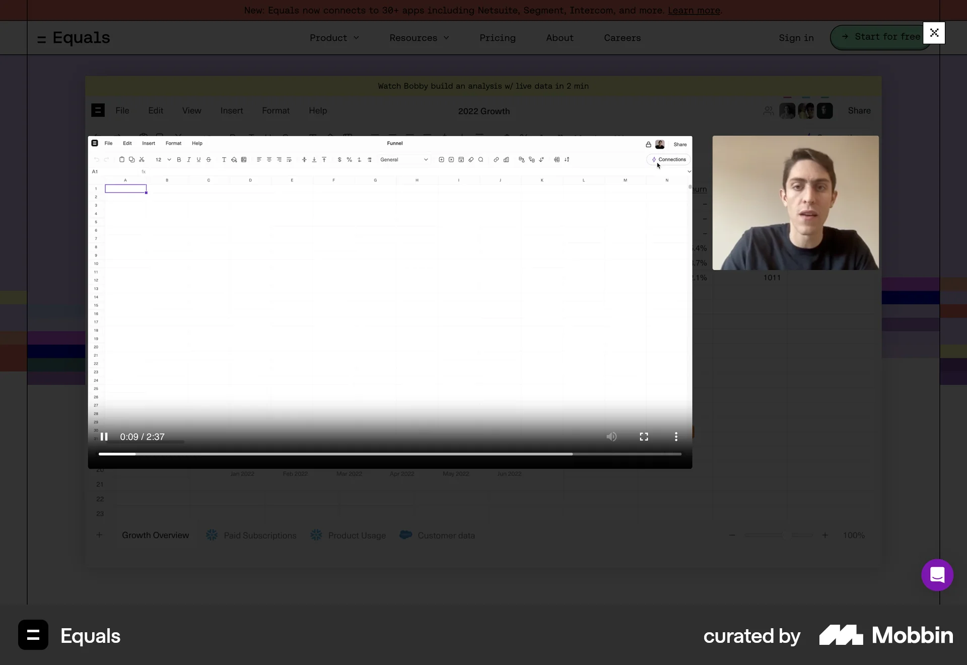 Equals Web Video Player screen
