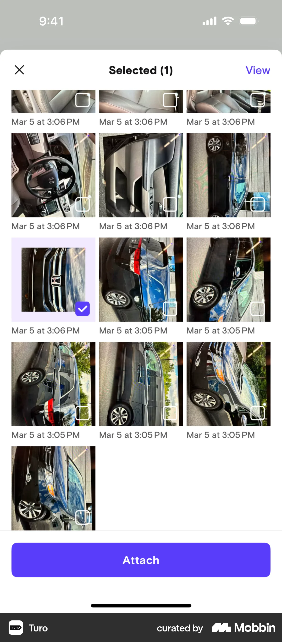 Turo iOS Upload & Download screen