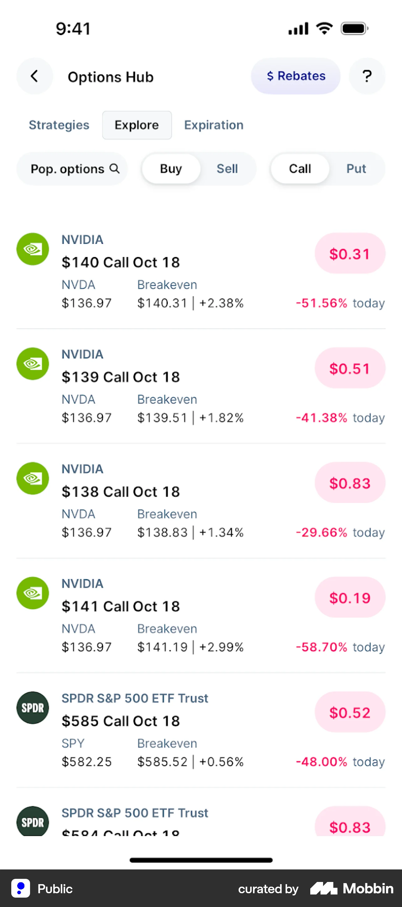 Public iOS screen containing Tab UI element