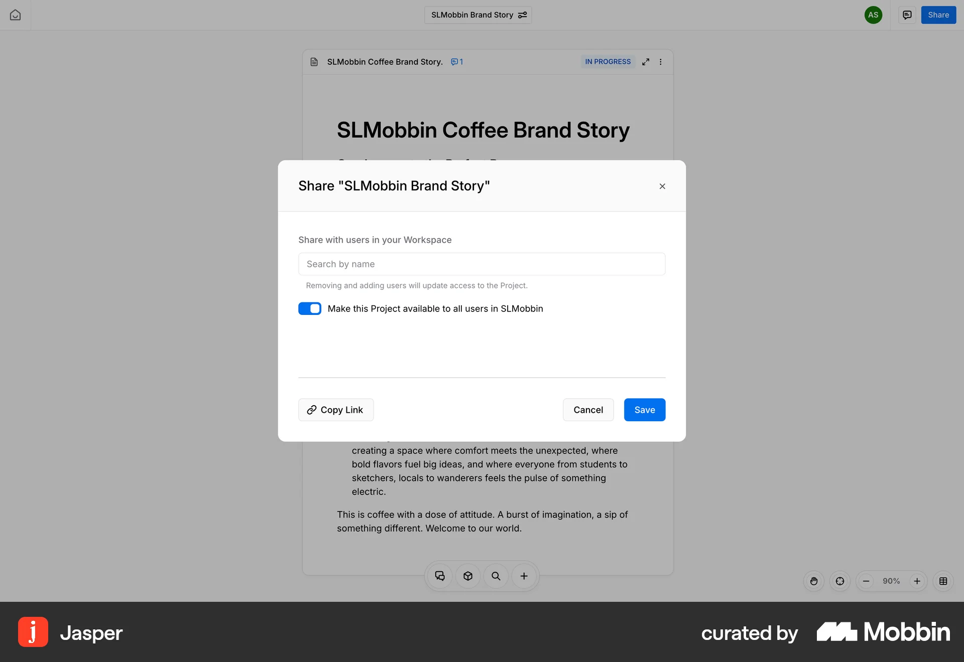 Jasper Web screen containing Button UI element