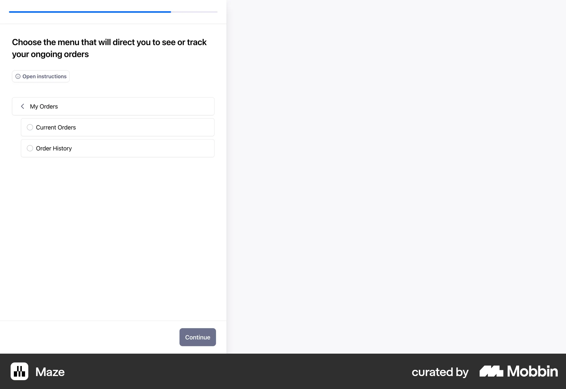Maze Web Wizard UI screen