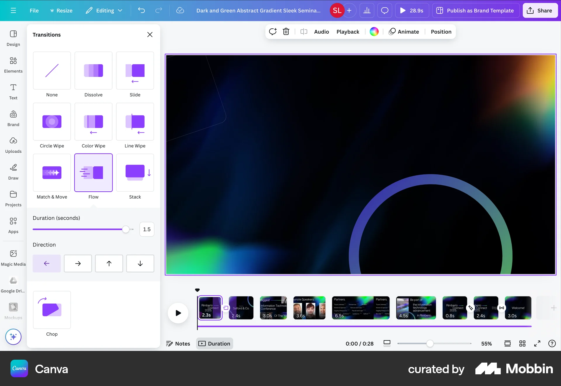 Canva Web Media Editor screen