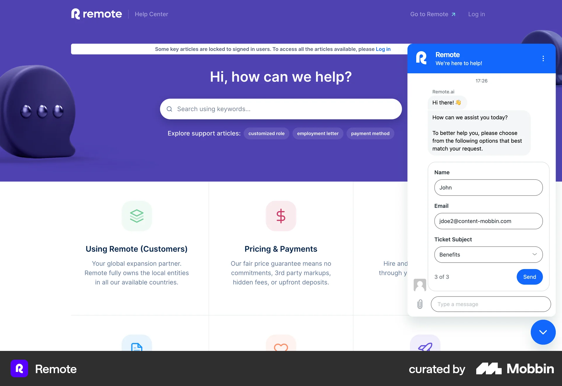 Remote Web Chat Bot screen