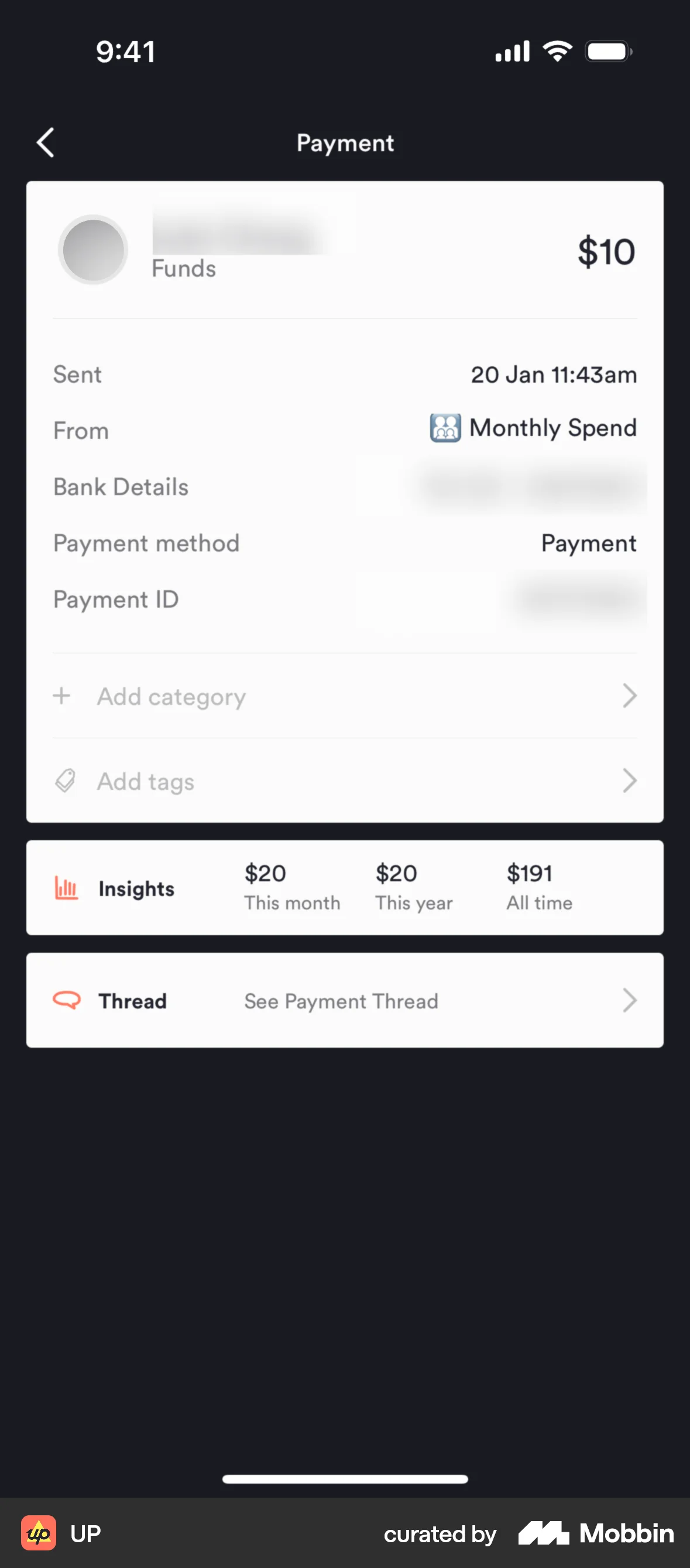 Up iOS Order Detail screen