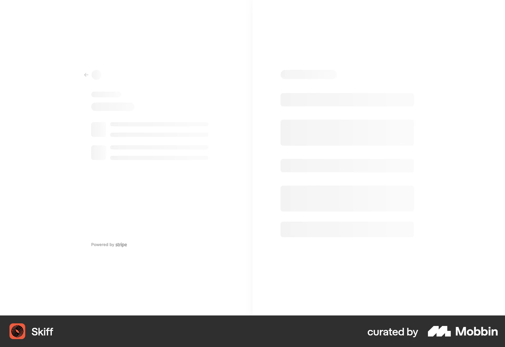 Skiff Web screen containing Skeleton UI element