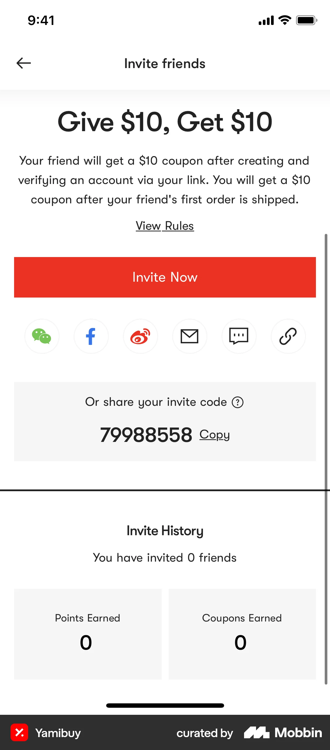 Yamibuy iOS Promotions & Rewards screen