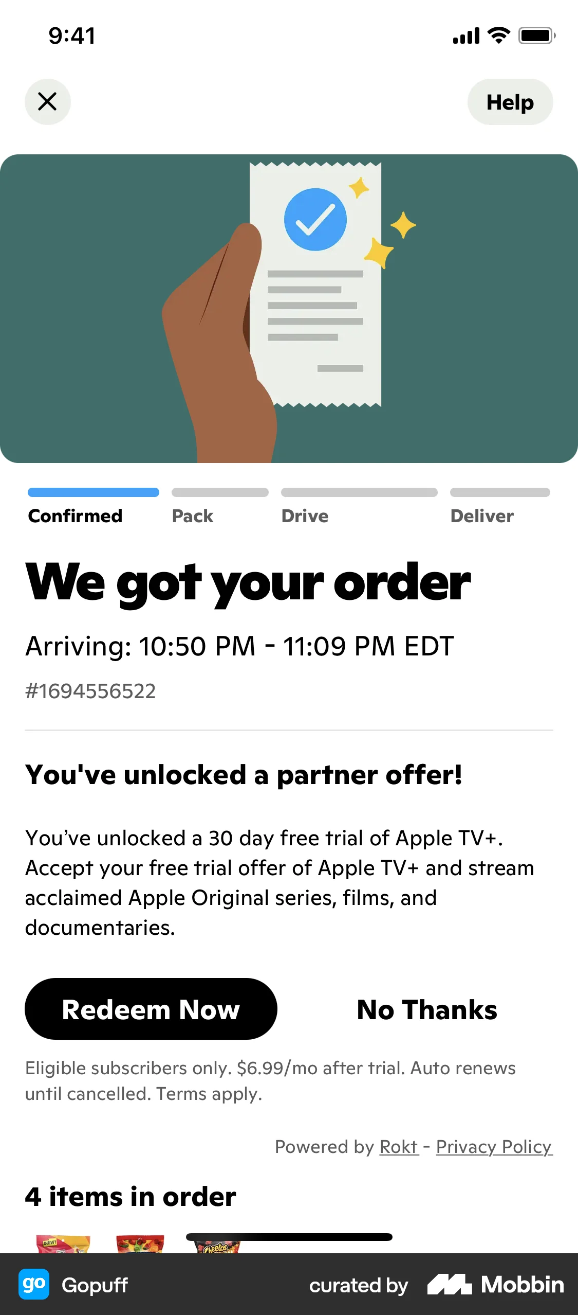 Gopuff iOS Checkout screen