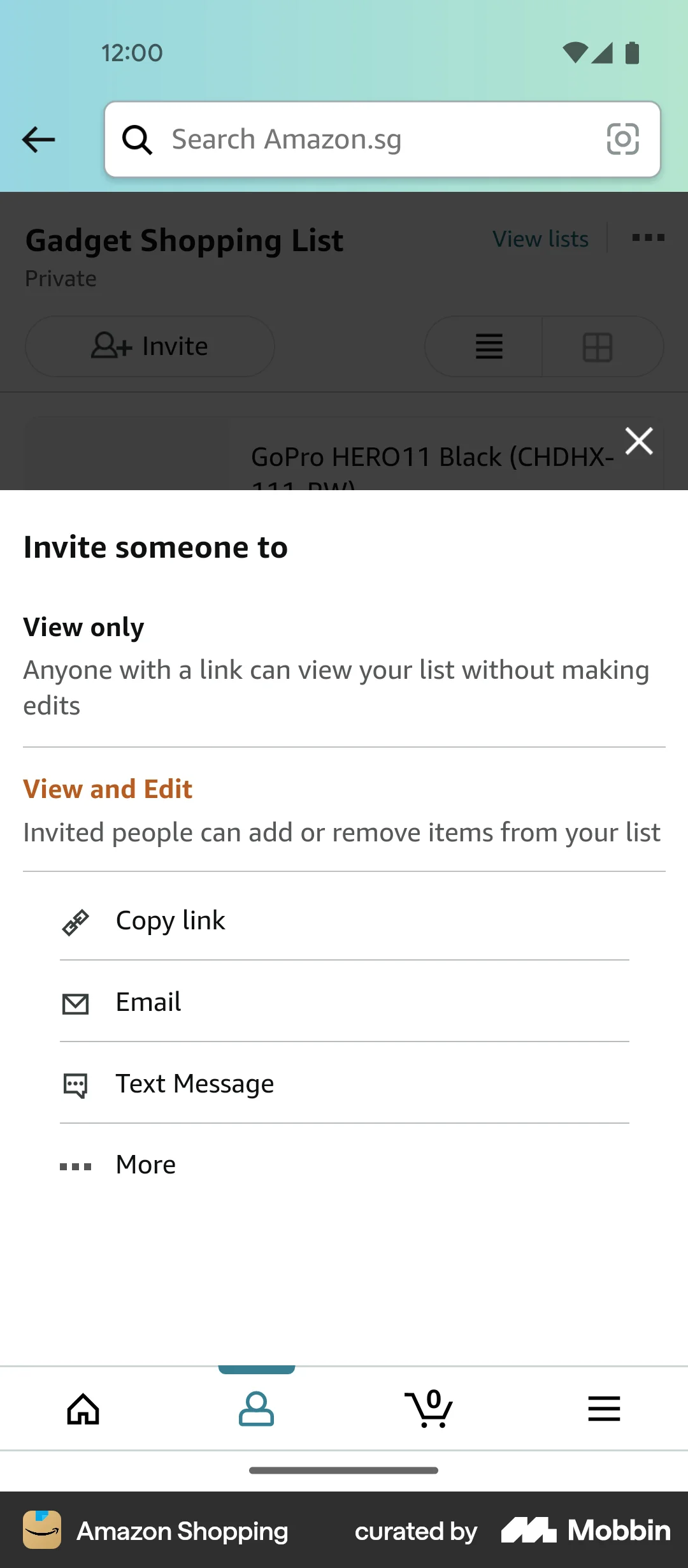 Amazon Shopping Android Invite & Refer Friends screen