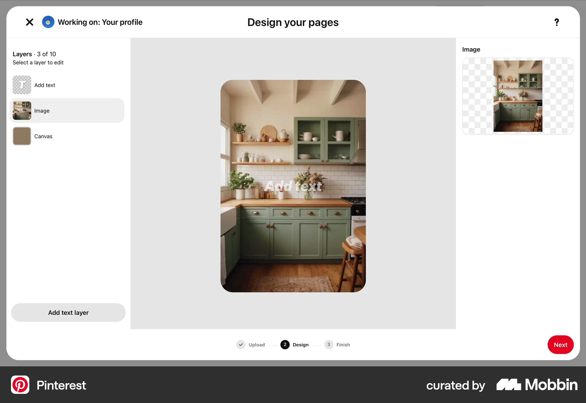 Pinterest Web Progress screen