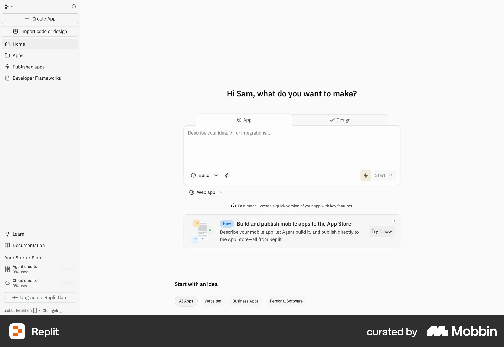 Replit Web Chat Bot screen