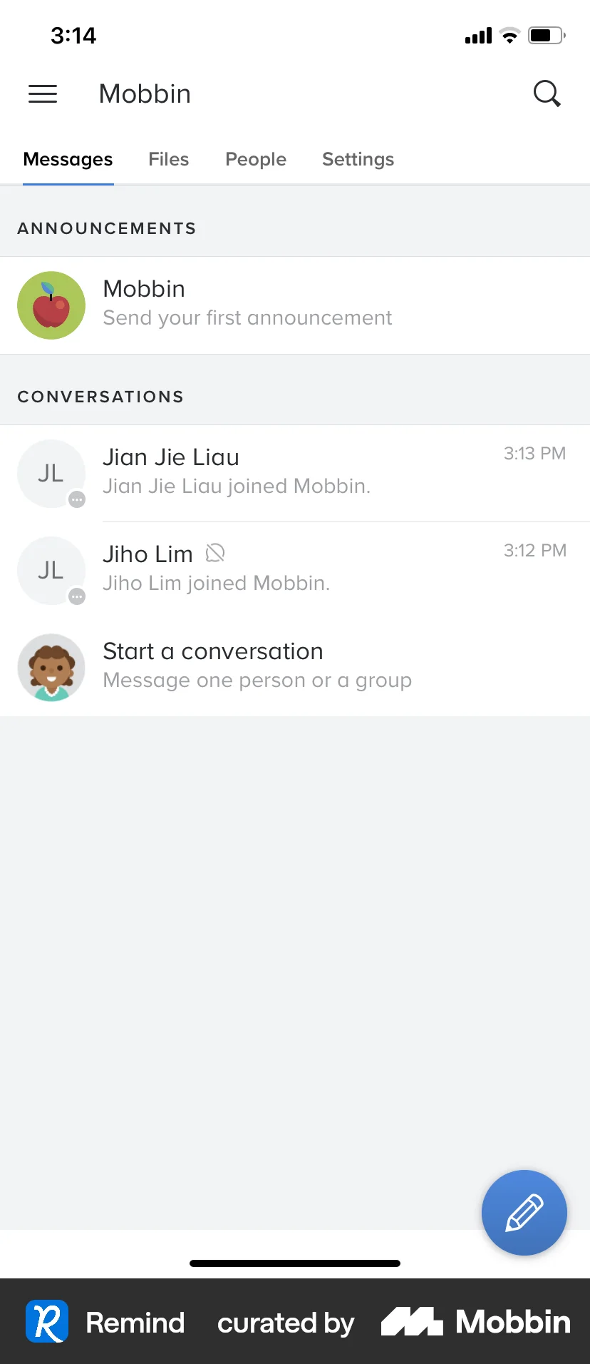 Remind iOS Groups & Community screen