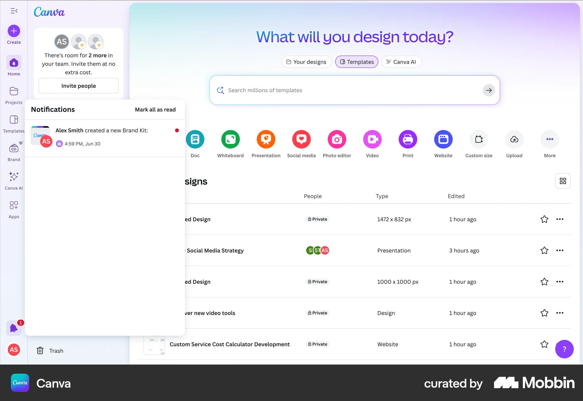 Canva Web Photo & Video App screen