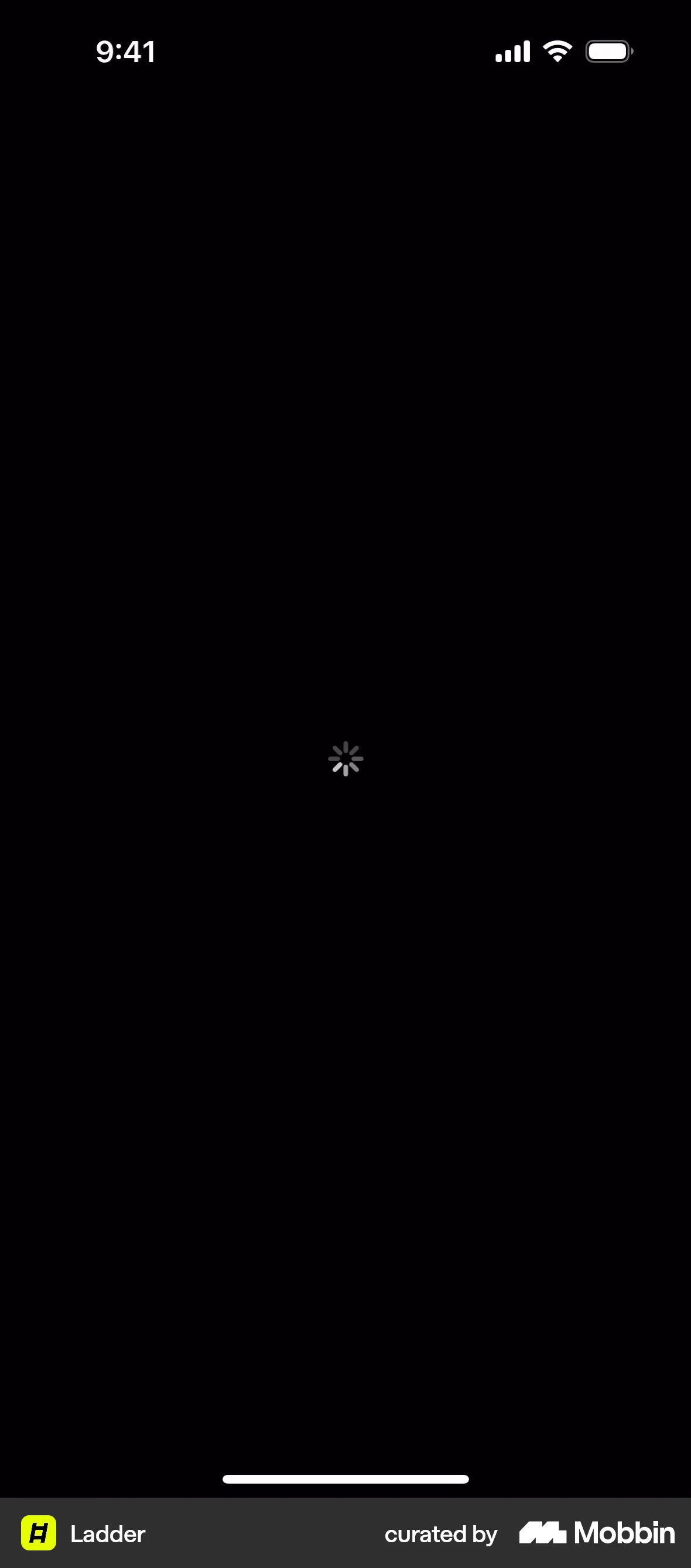 Ladder iOS screen containing Spinner UI UI element