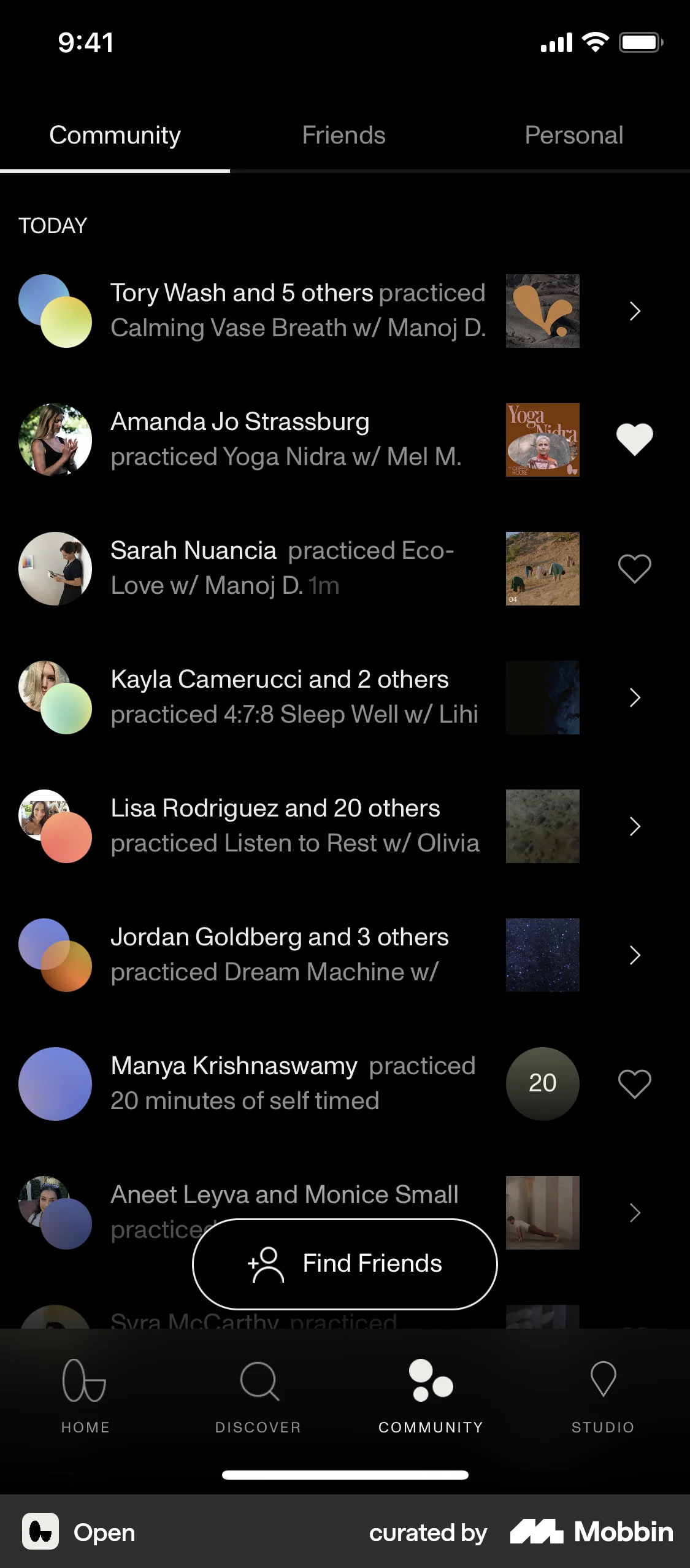 Open iOS Favorite & Pin screen