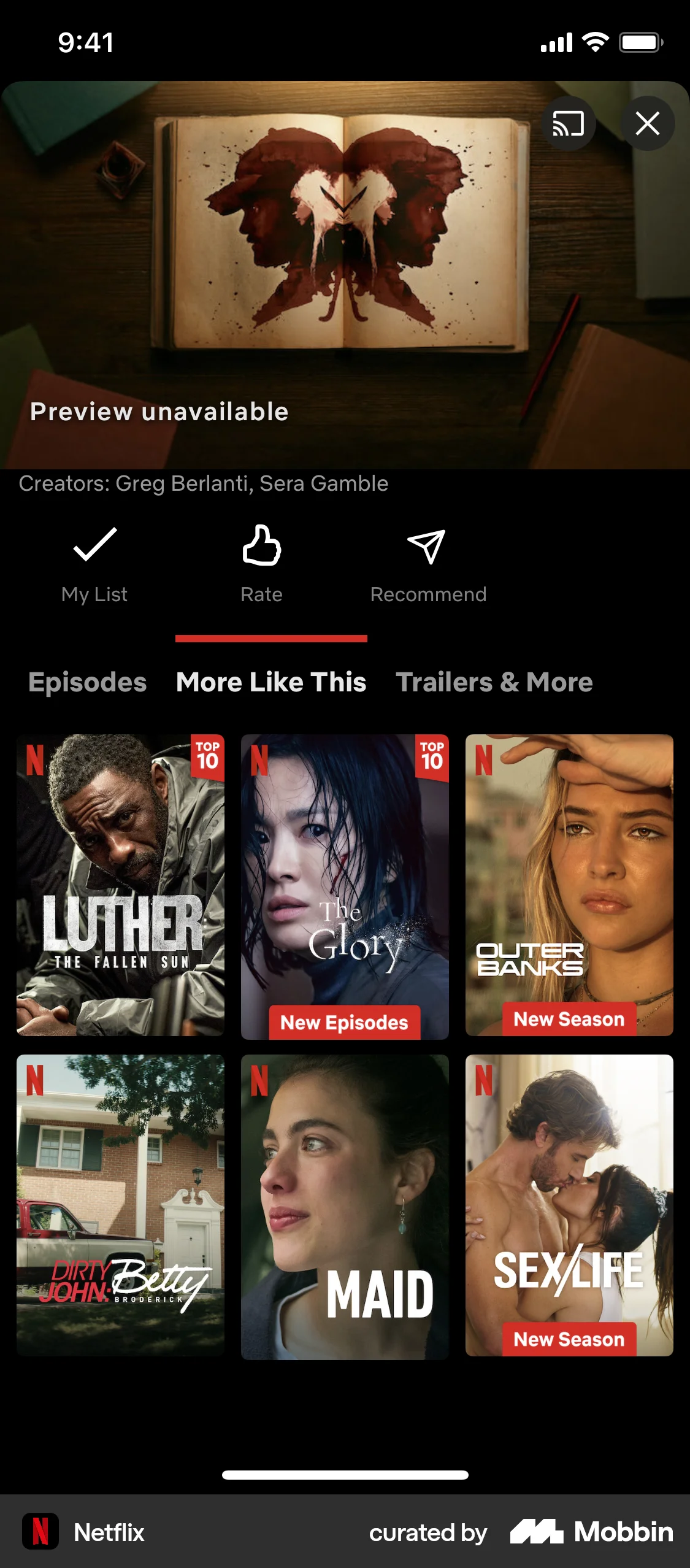 Netflix iOS screen containing Gallery UI element