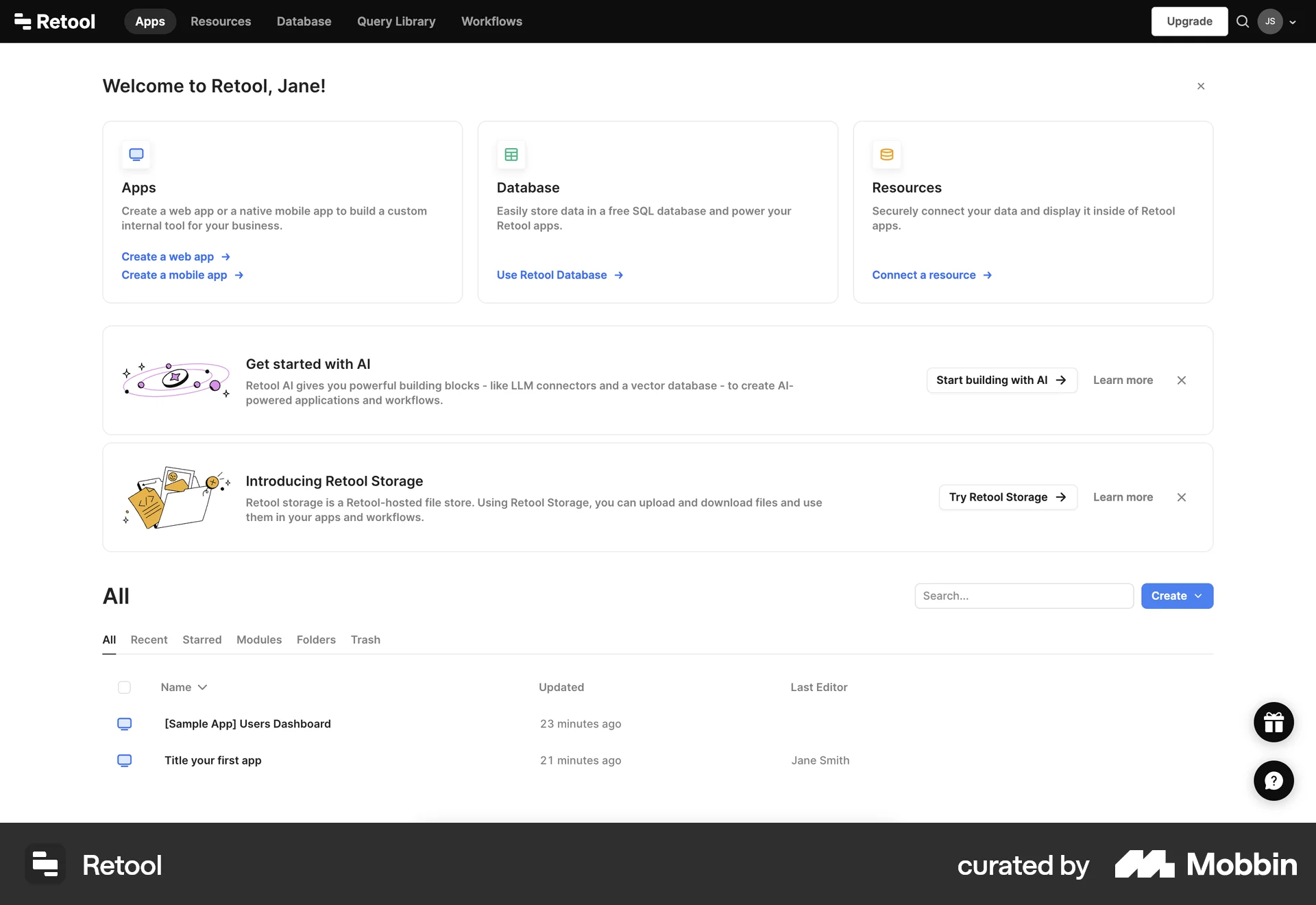 Retool Web screen containing Floating Action Button UI element