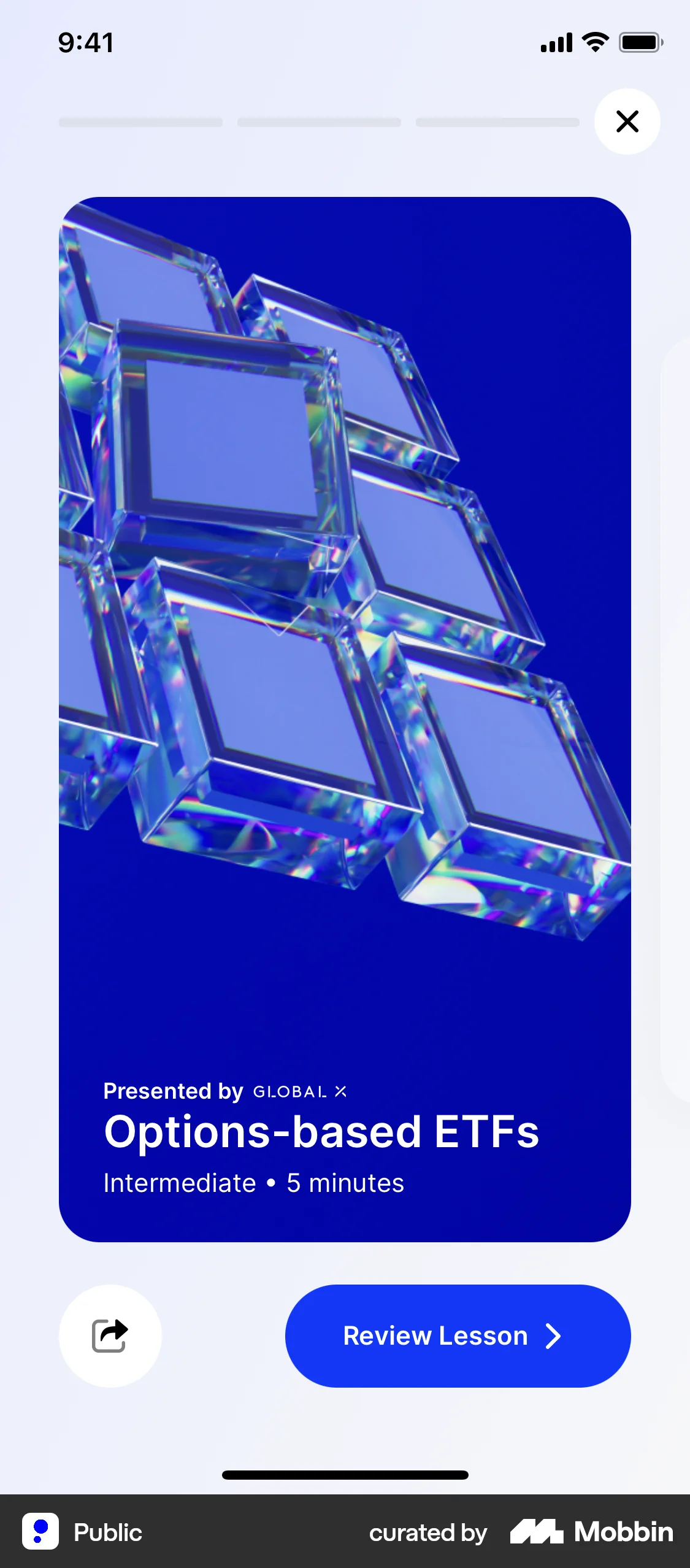 Public iOS Class & Lesson Detail screen